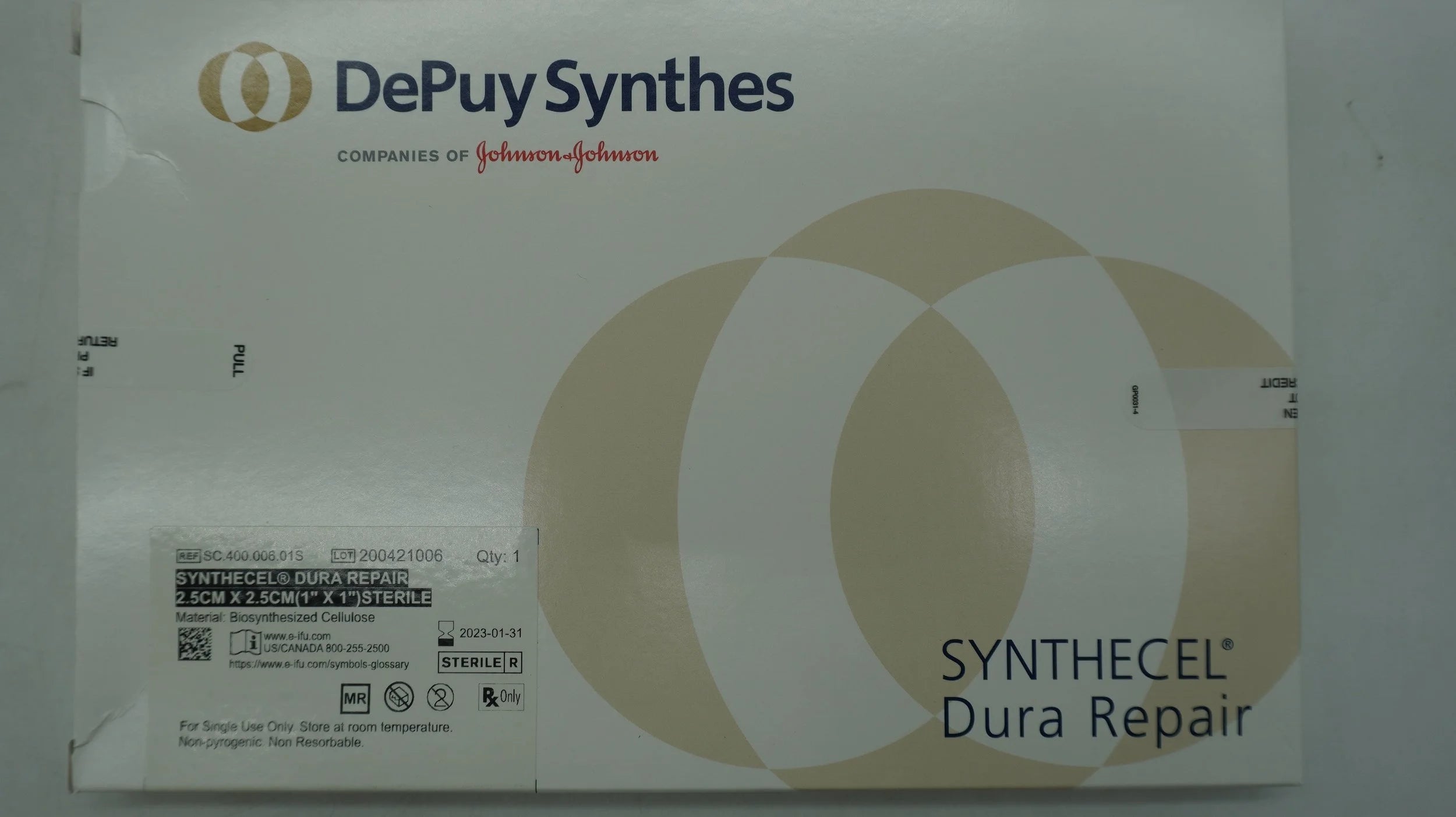 Depuy Synthes | SC.400.006.01S | Synthecel Dura Repair 2.5cm x 2.5cm STERILE