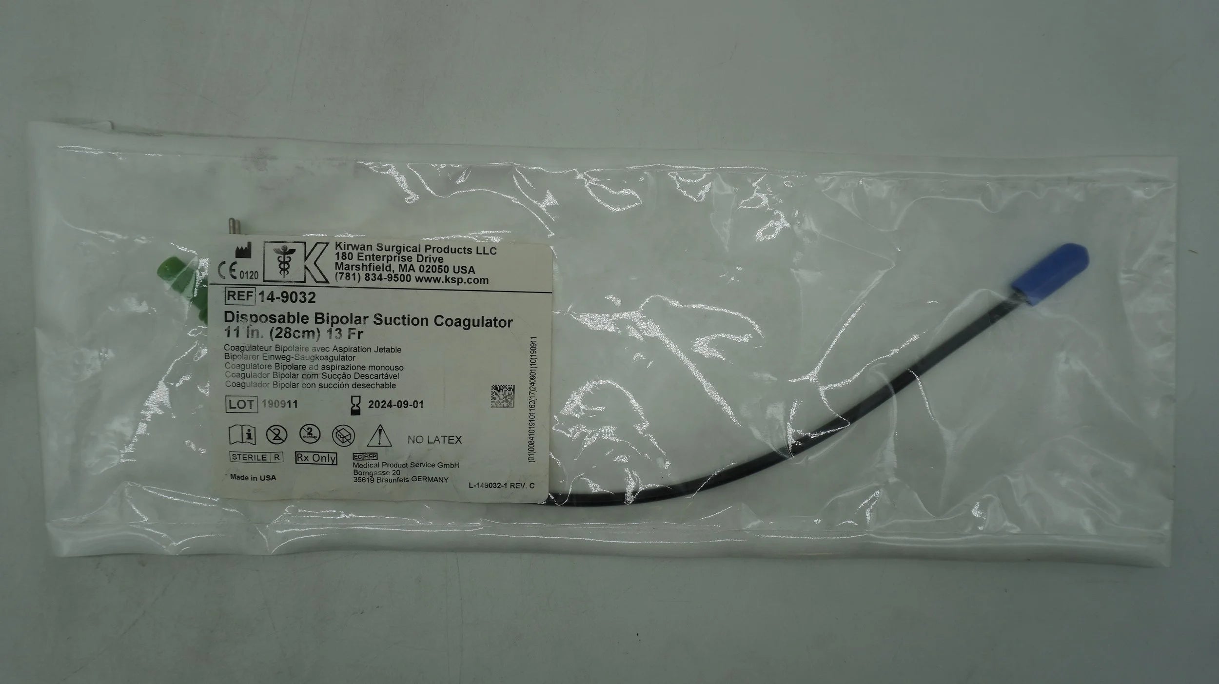 Kirwan Surgical | 14-9032 | SHORTDATE Dosposable Bipolar Suction Coagulator 11 in. 13 Fr