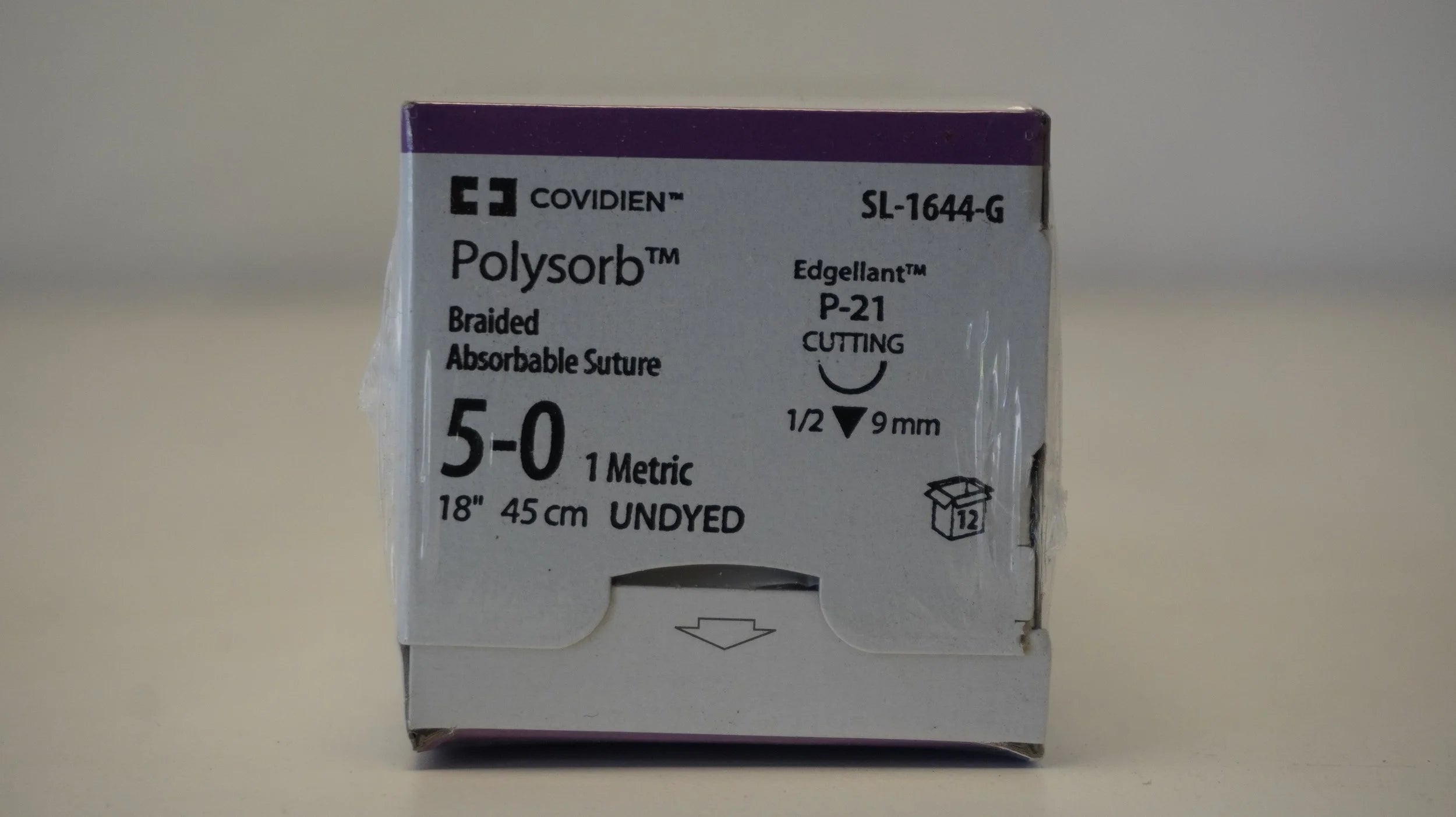 Covidien | SL-1644-G | Polysorb Braided Absorbable Suture 5-0 1 Metric 18" 45cm UNDYED