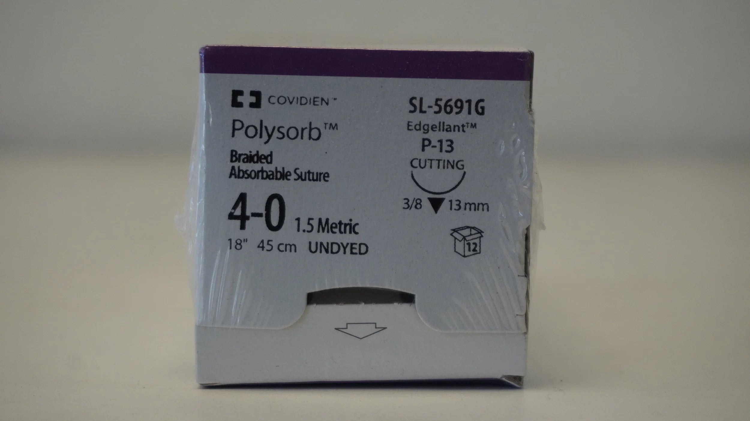 Covidien | SL-5691G | Braided Absorbable Suture 4-0 1.5 Metric 18" 45cm UNDYED