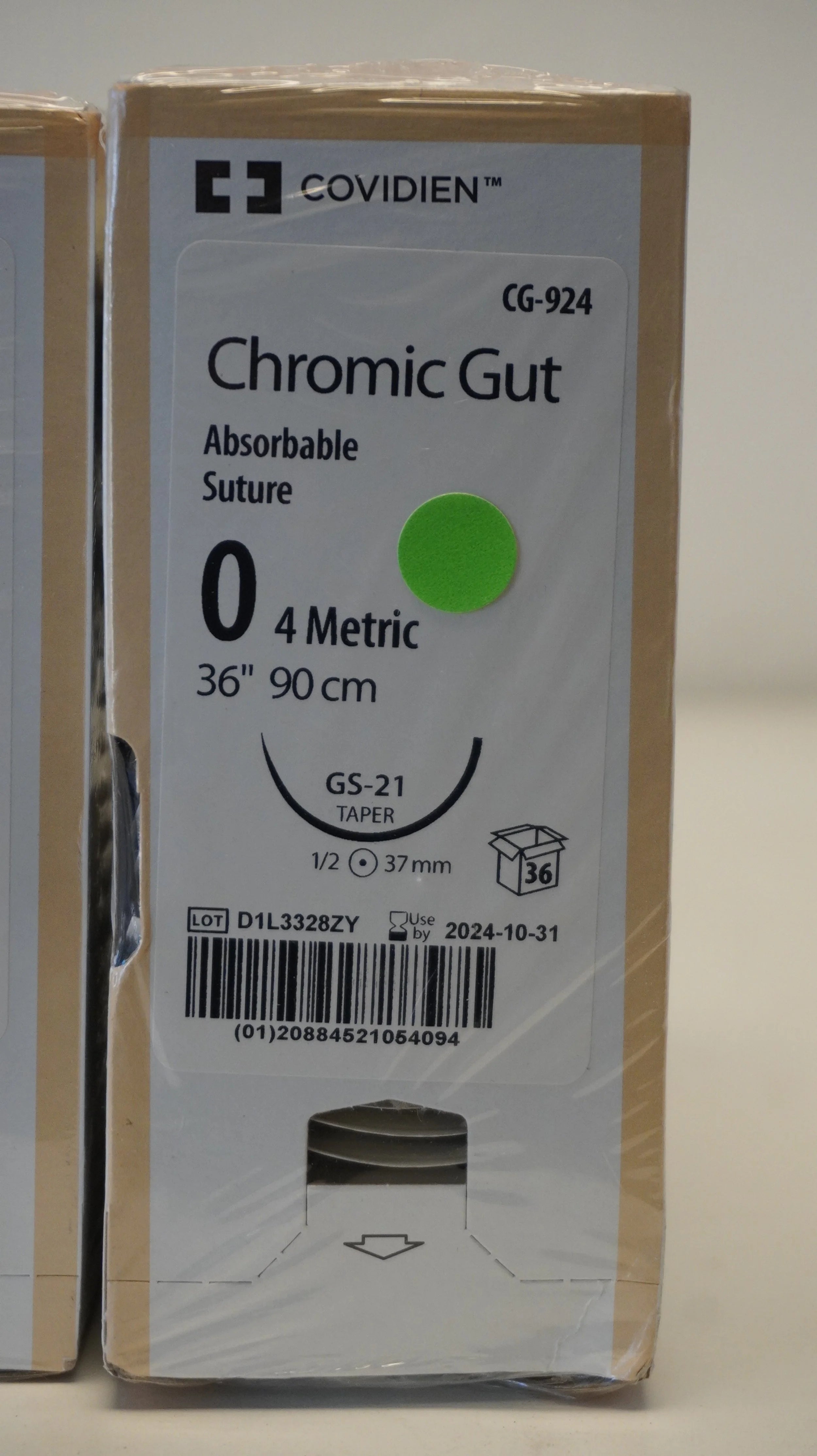 Covidien | CG-924 | Chromic Gut Absorbable Suture 0 4 Metric 36" 90cm