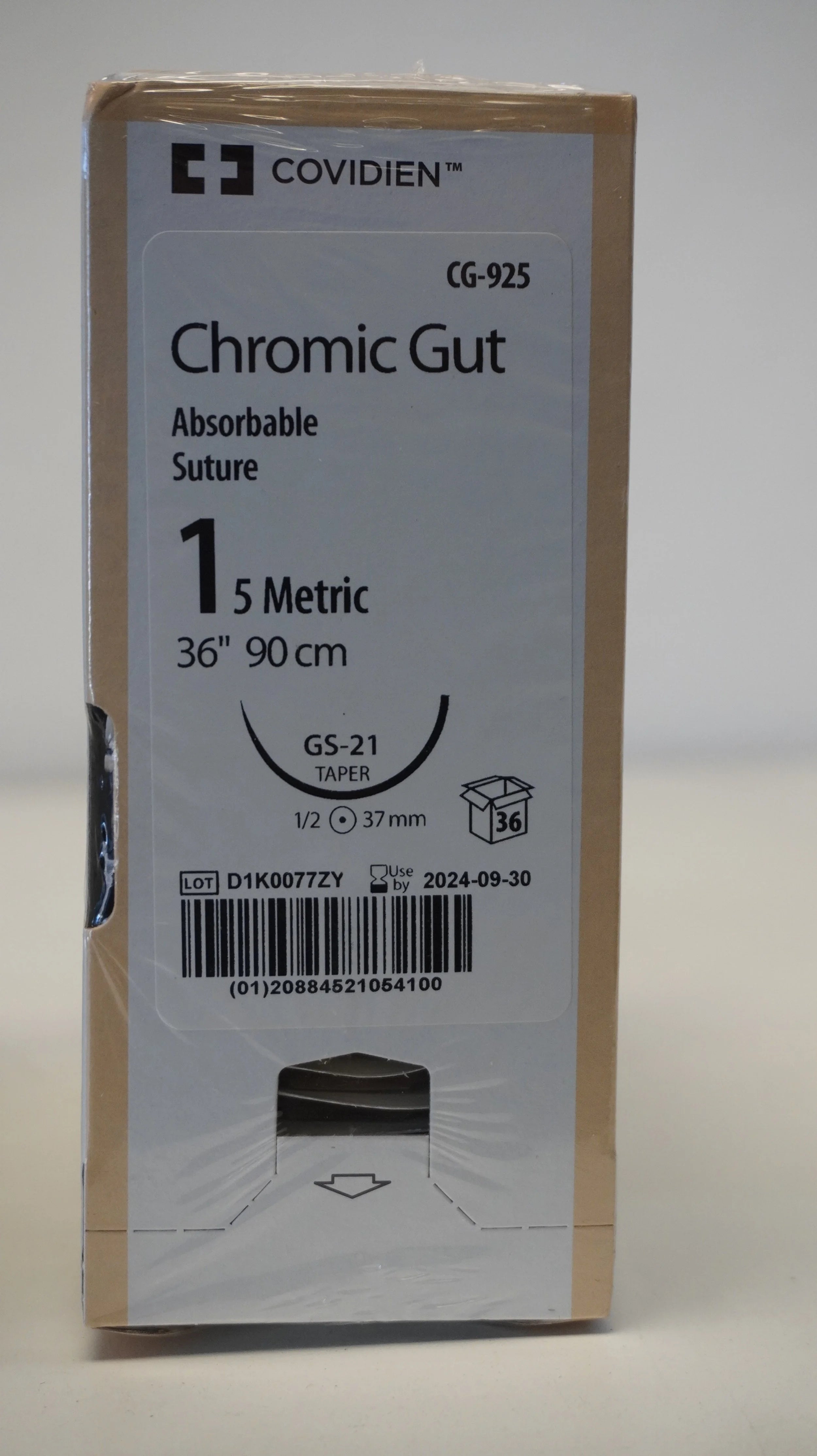 Covidien | CG-925 | Chromic Gut Absorbable Suture 1 5 Metric 36" 90cm
