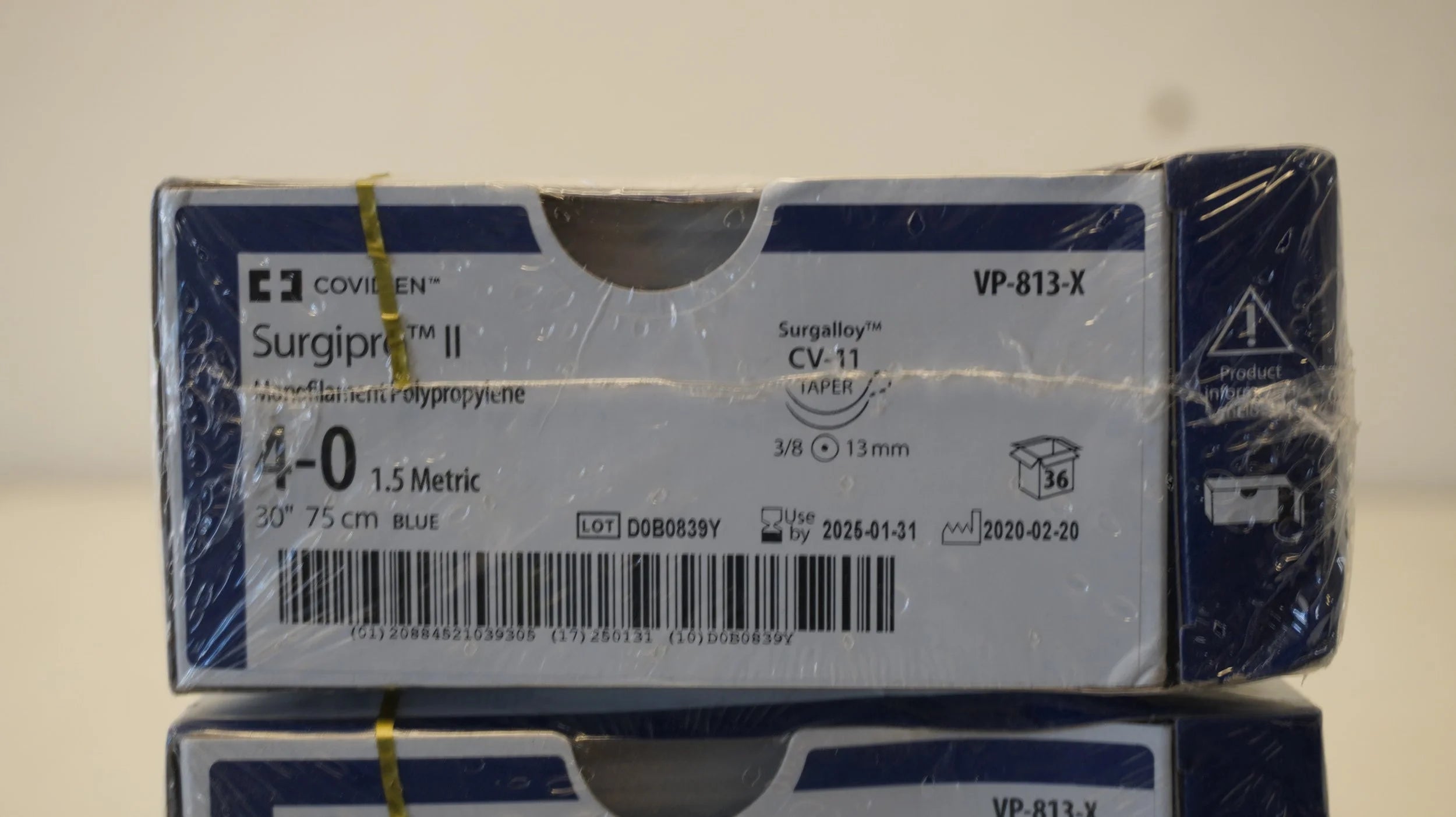 Covidien | VP-813-X | Surgipro II Monofilament Polypropylene 4-0 1.5 Metric 30" 75cm