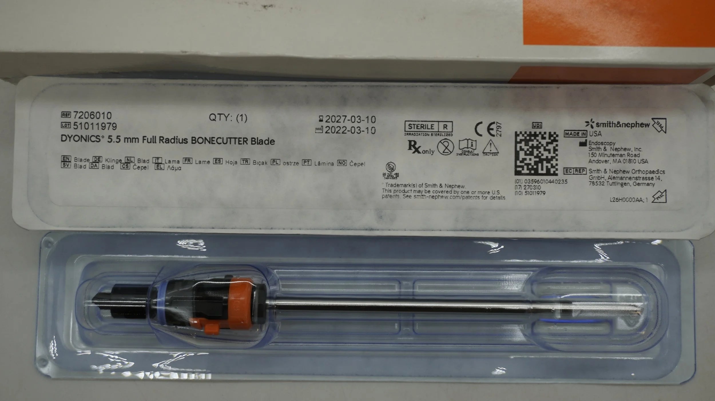 Smith & Nephew | 7206010 | DYONICS 5.5mm Full Radius Bonecutter Blade