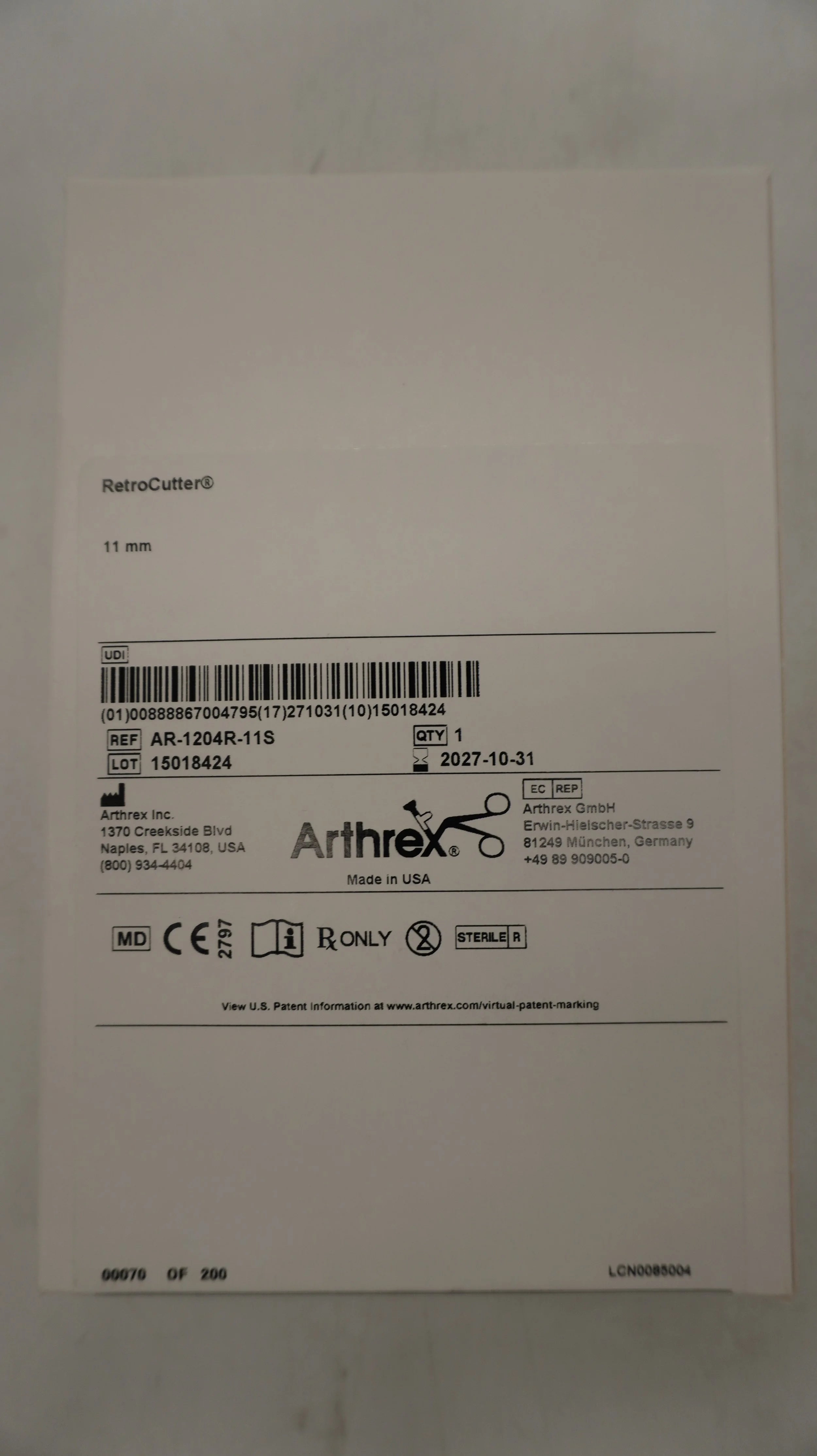 Arthrex | AR-1204R-11S | RetroCutter 11mm