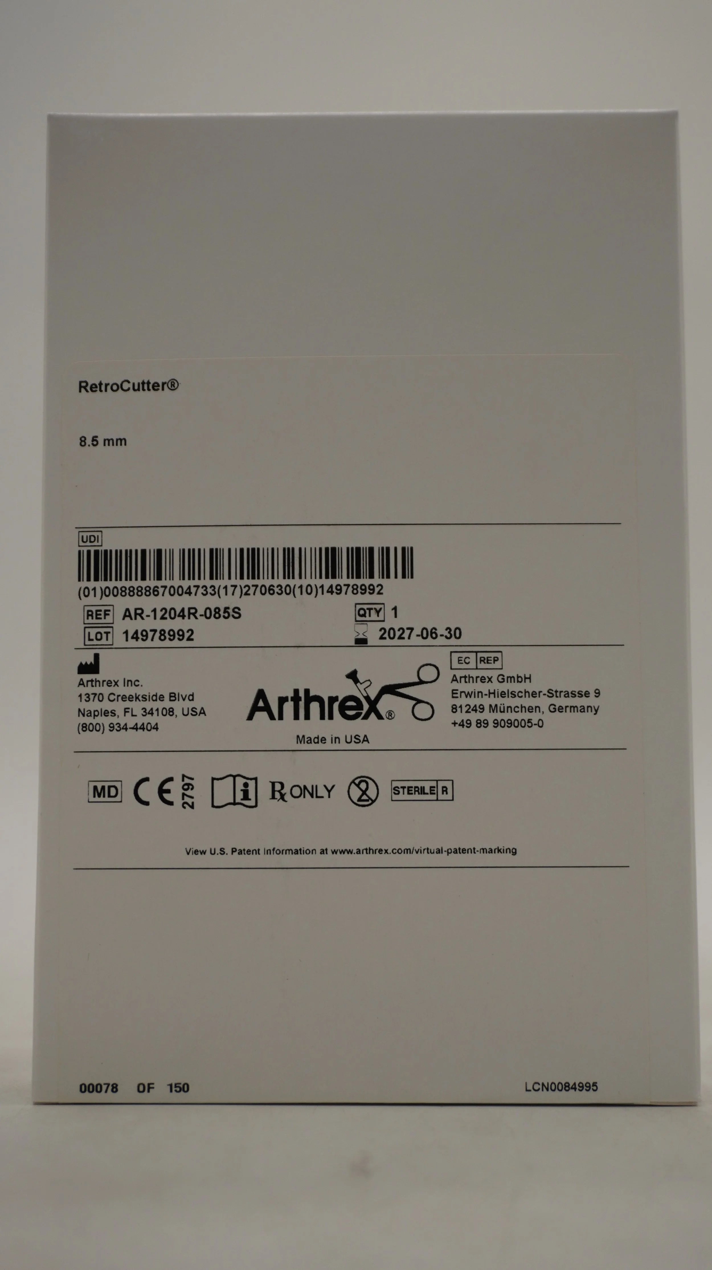 Arthrex | AR-1204R-085S | RetroCutter 8.5mm