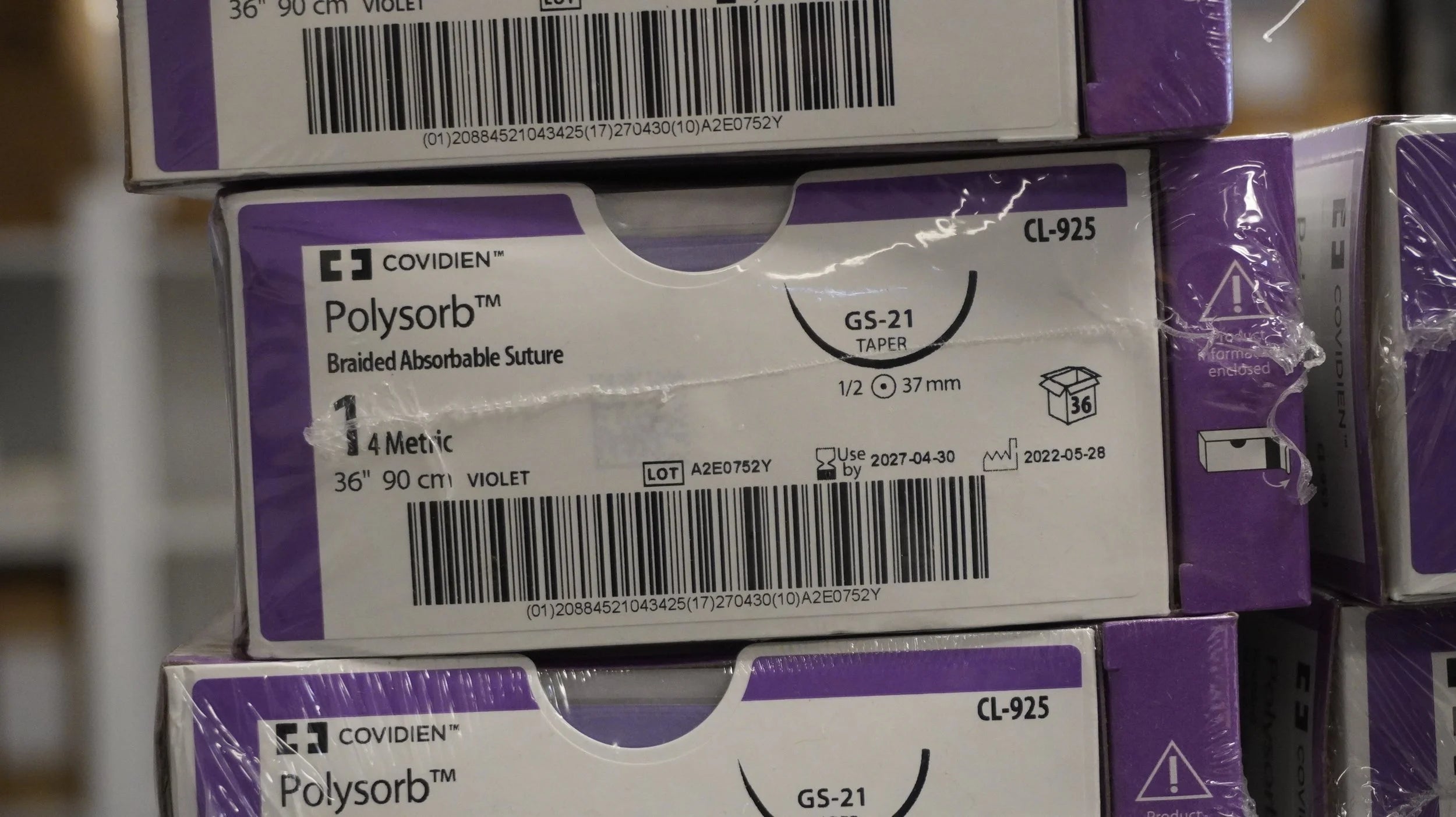 Covidien | CL-925 | Polysorb Braided Absorbable Suture 1 4 Metric 36" 90cm VIOLET
