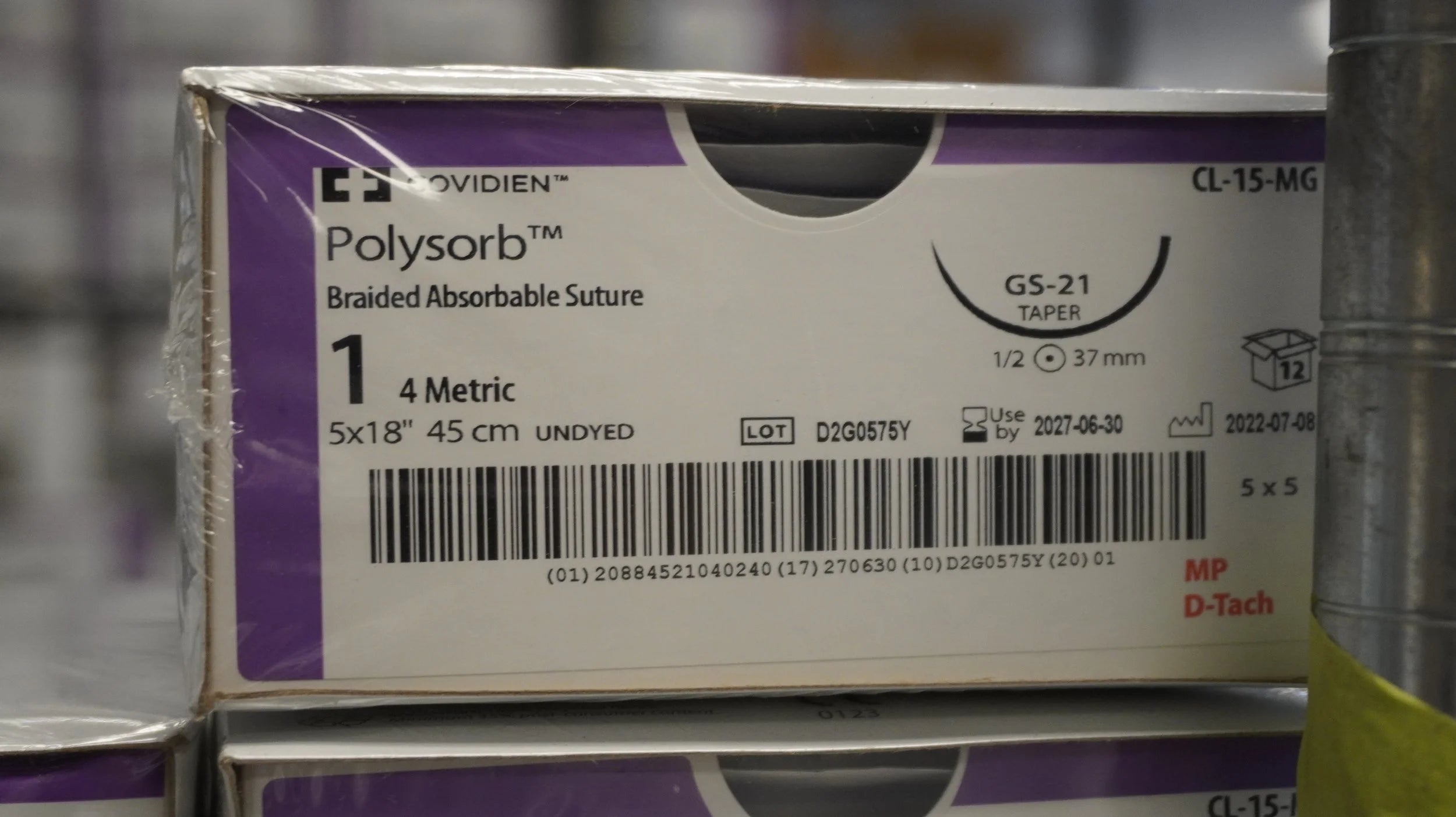Covidien | CL-15-MG | Polysorb Braided Absorbable Suture 1 4 Metric 5x18" 45cm UNDYED