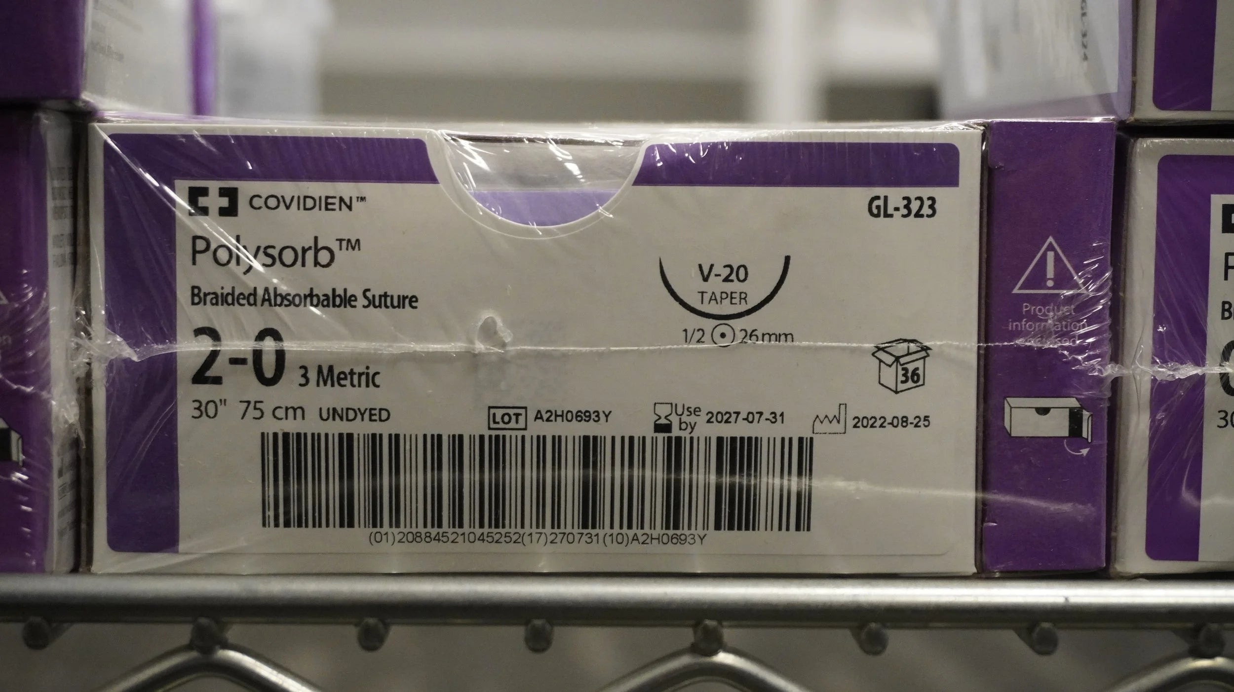 Covidien | GL-323 | Polysorb Braided Absorbable Suture 2-0 3 Metric 30" 75cm UNDYED