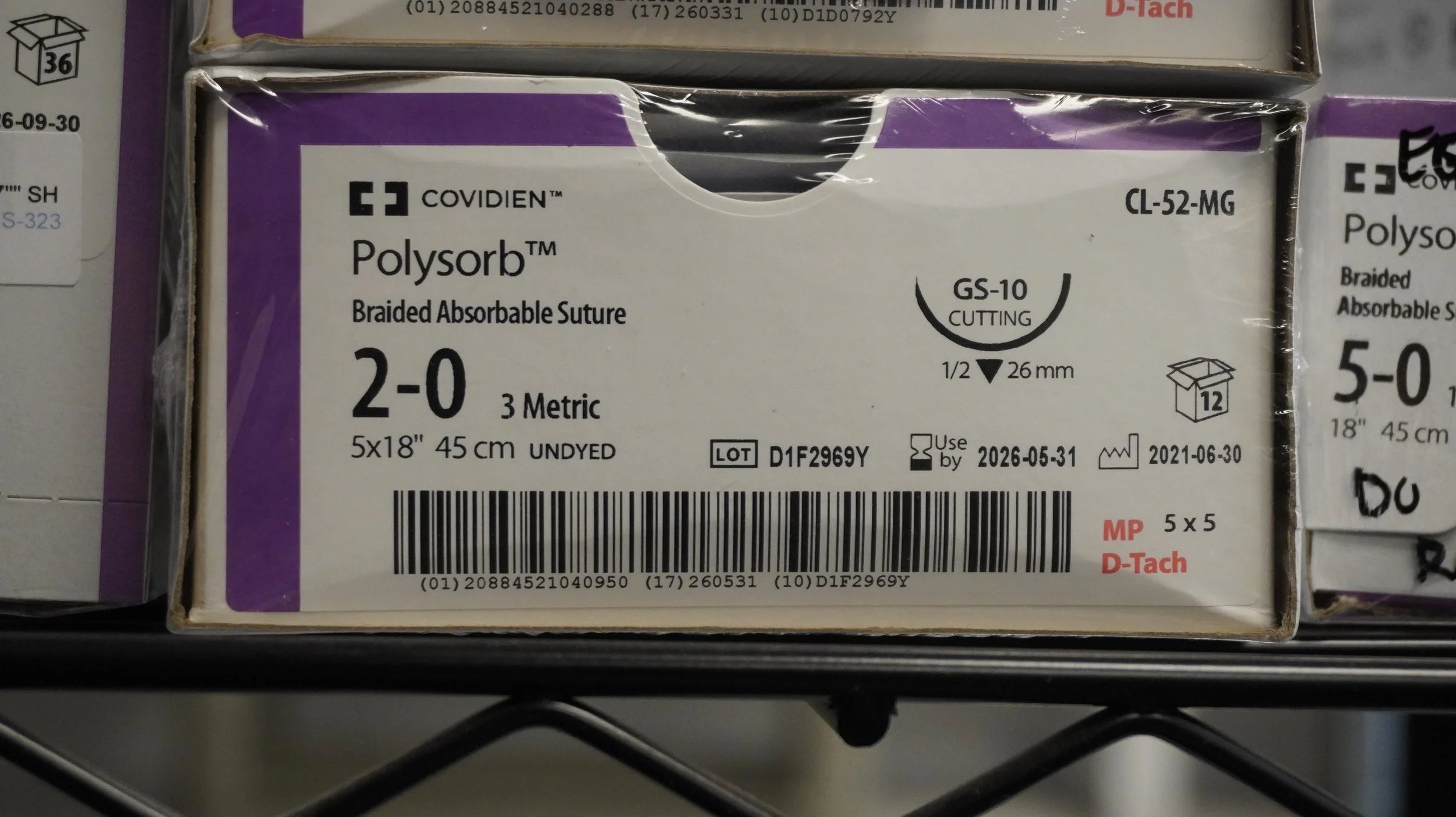 Covidien | CL-52-MG | Polysorb Braided Absorbable Suture 2-0 3 Metric 5x18" 45cm UNDYED