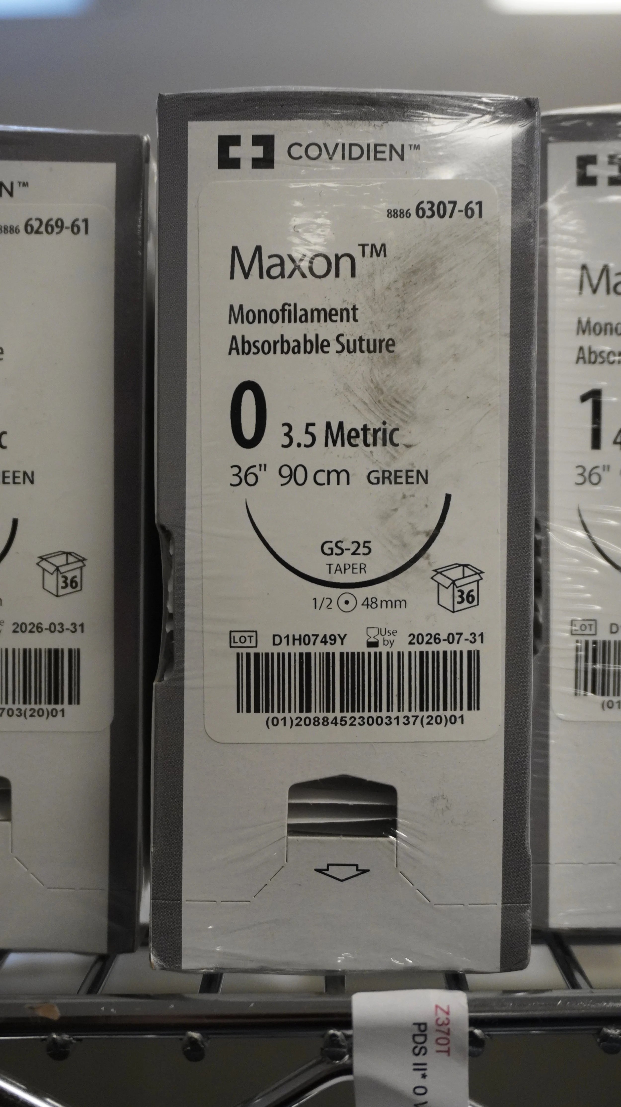 Covidien | 6307-61 | Maxon Monofilament Absorbable Suture 0 3.5 Metric 36" 90cm GREEN
