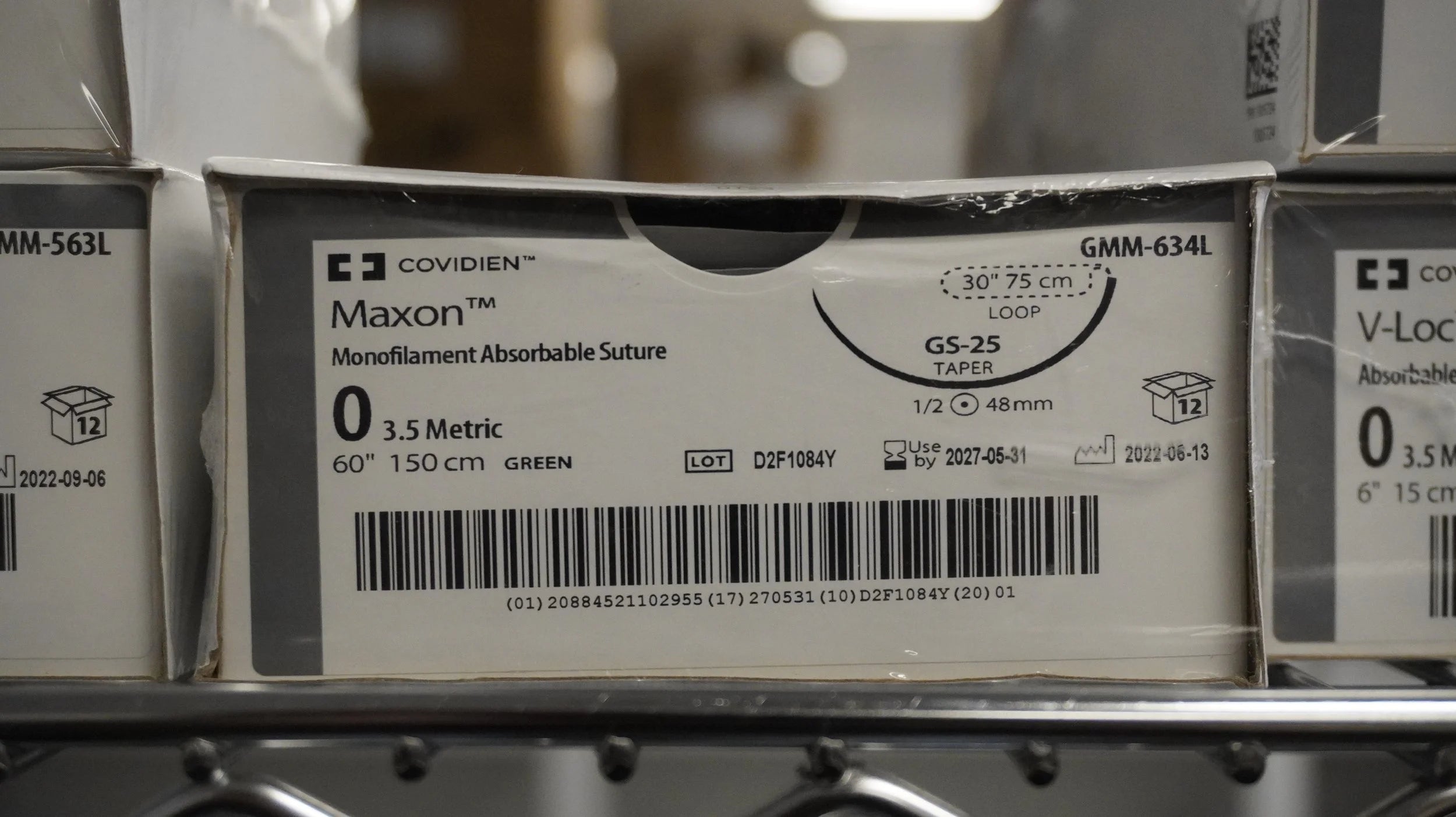 Covidien | GMM-634L | Maxon Monofilament Absorbable Suture 0 3.5 Metric 60" 150cm GREEN