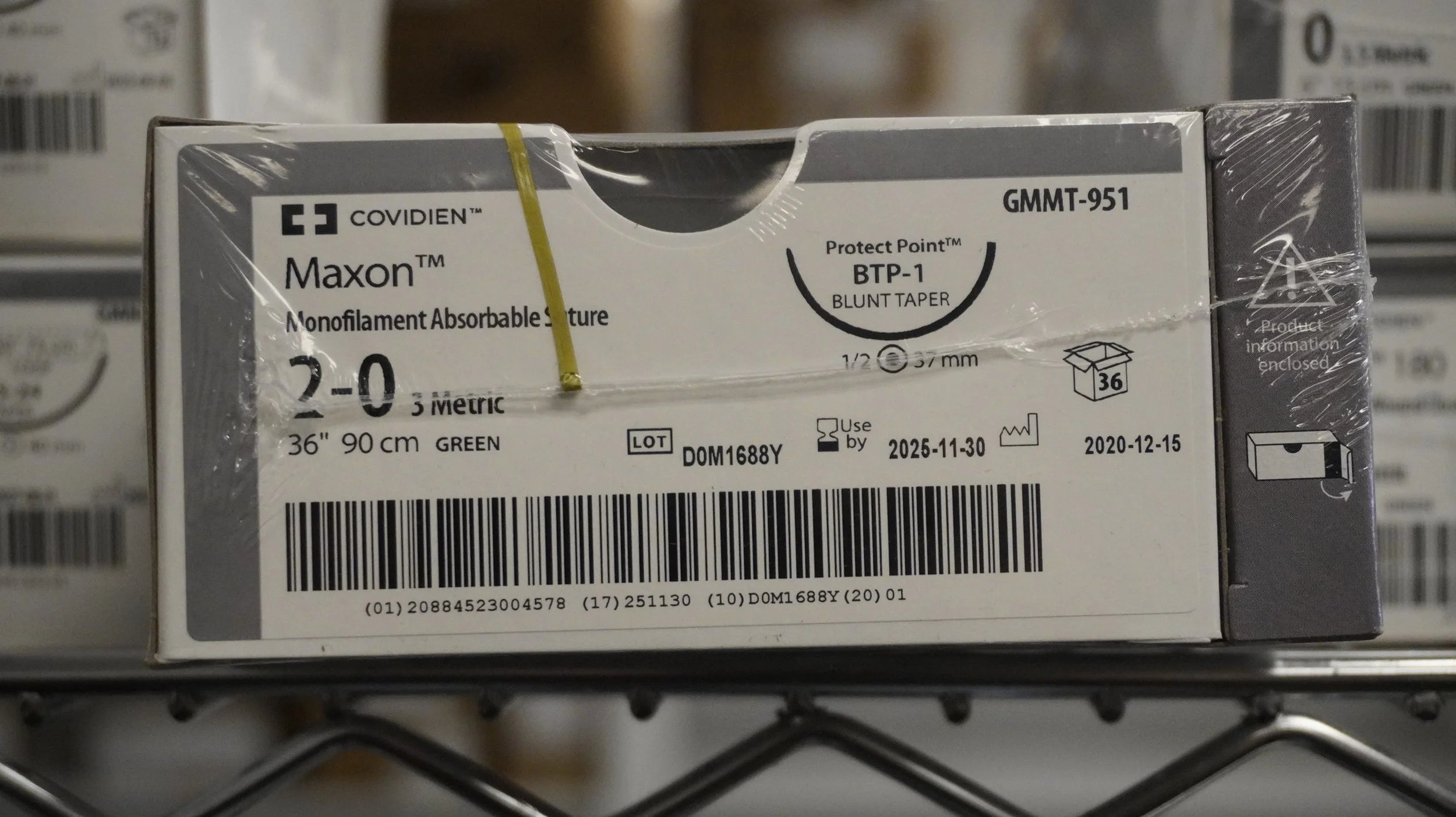 Covidien | GMMT-951 | Maxon Monofilament Absorbable Suture 2-0 3 Metric 36" 90cm GREEN