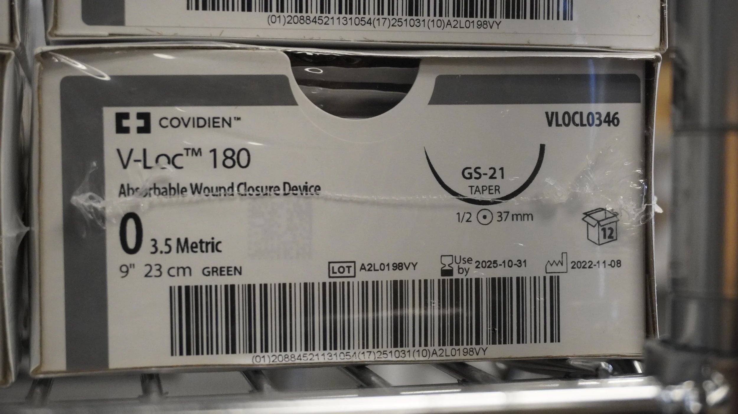 Covidien | VLOCL0346 | V-Loc 180 Absorbable Wound Closure Device 0 3.5 Metric 9" 23cm GREEN