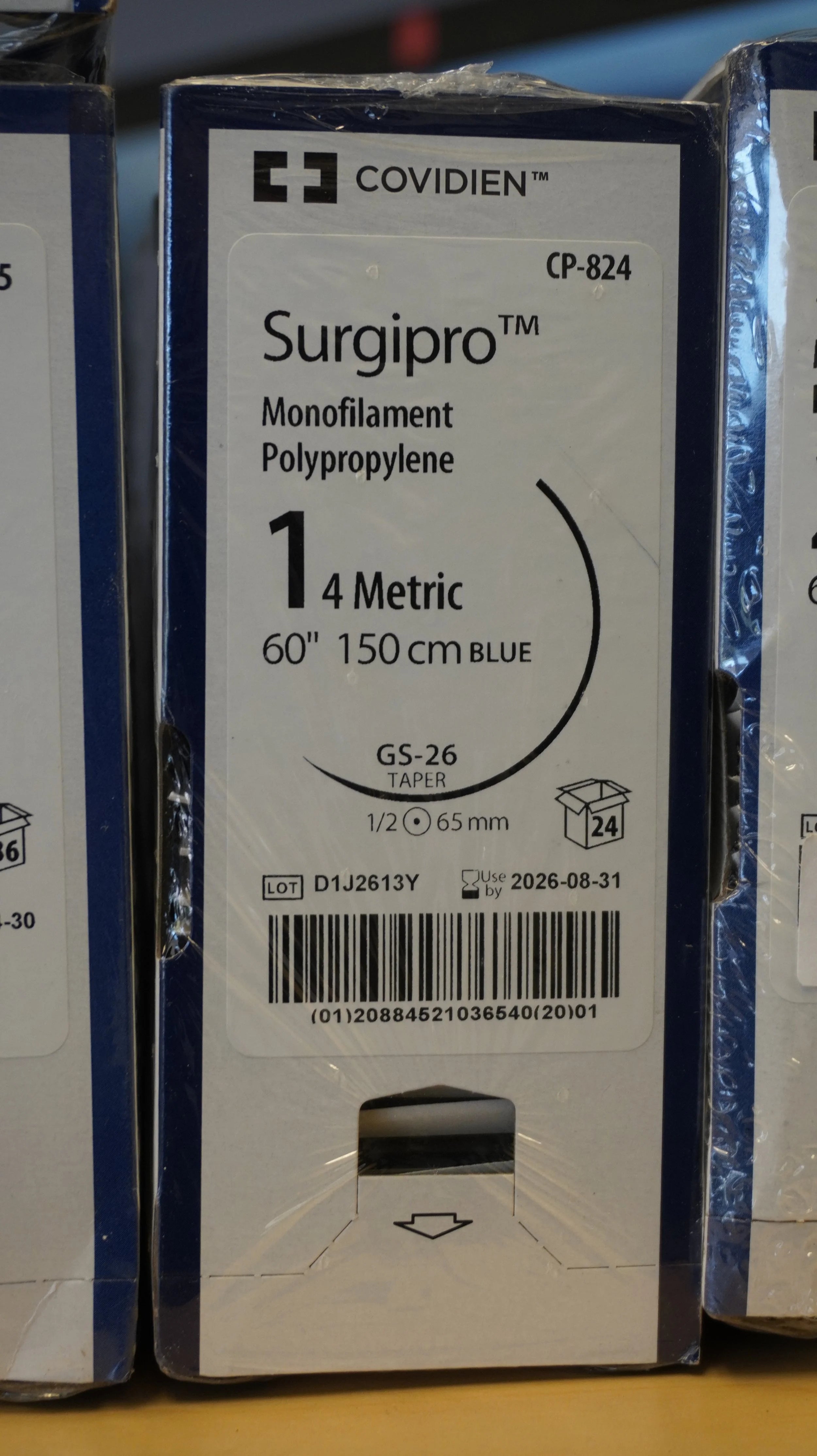 Covidien | CP-824 | Surgipro Monofilament Polypropylene 1 4 Metric 60" 150cm BLUE
