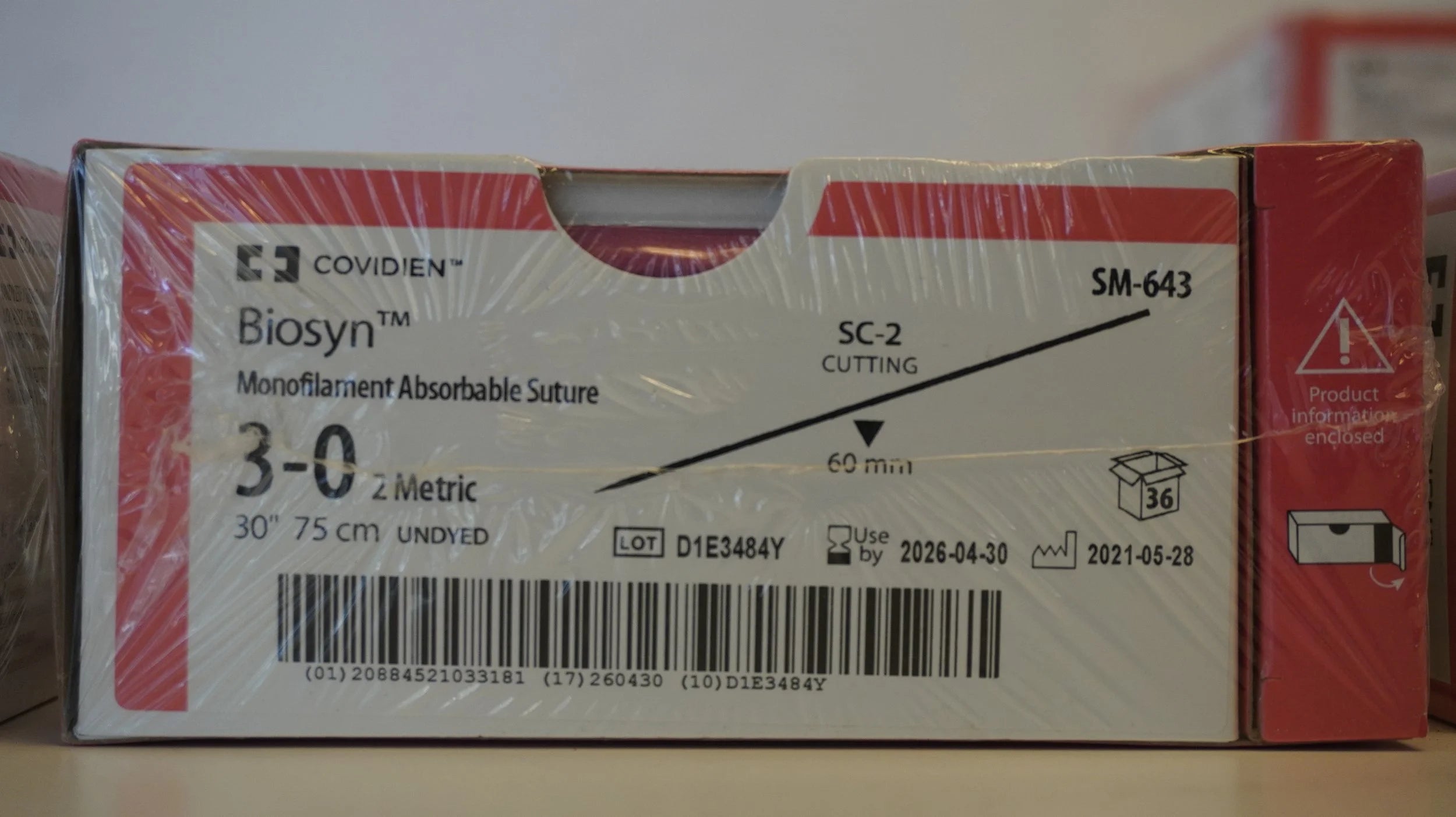 Covidien | SM-643 | Biosyn Monofilament Polypropylene 3-0 2 Metric 30" 75cm UNDYED