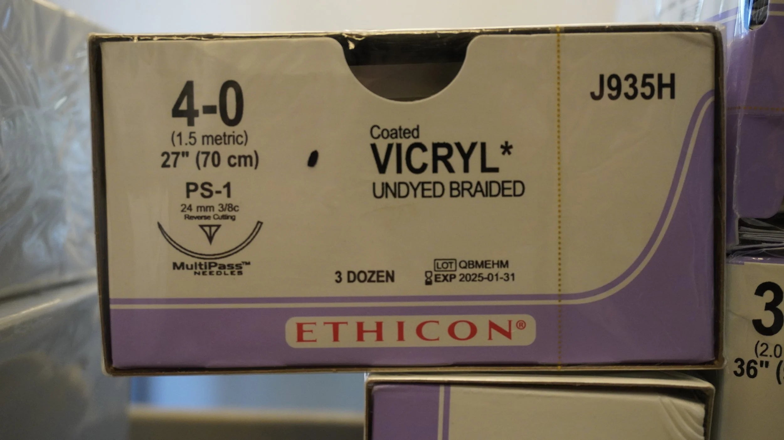 Ethicon | J935H | Coated VICYL Suture 4-0 27" UNDYED BRAIDED
