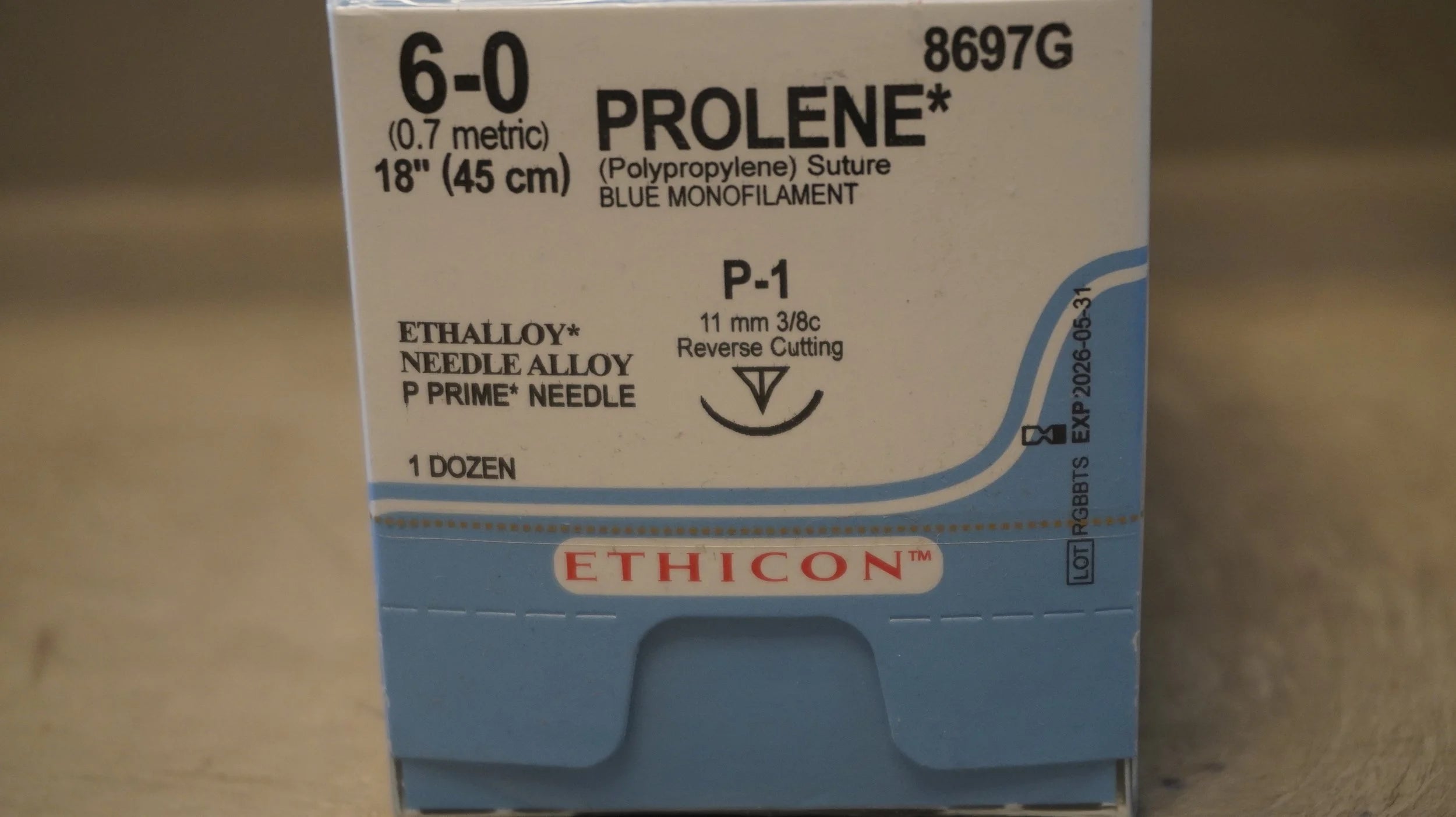 Ethicon | 8697G | PROLENE Polypropylene Suture Blue Monofilament 6-0 18"