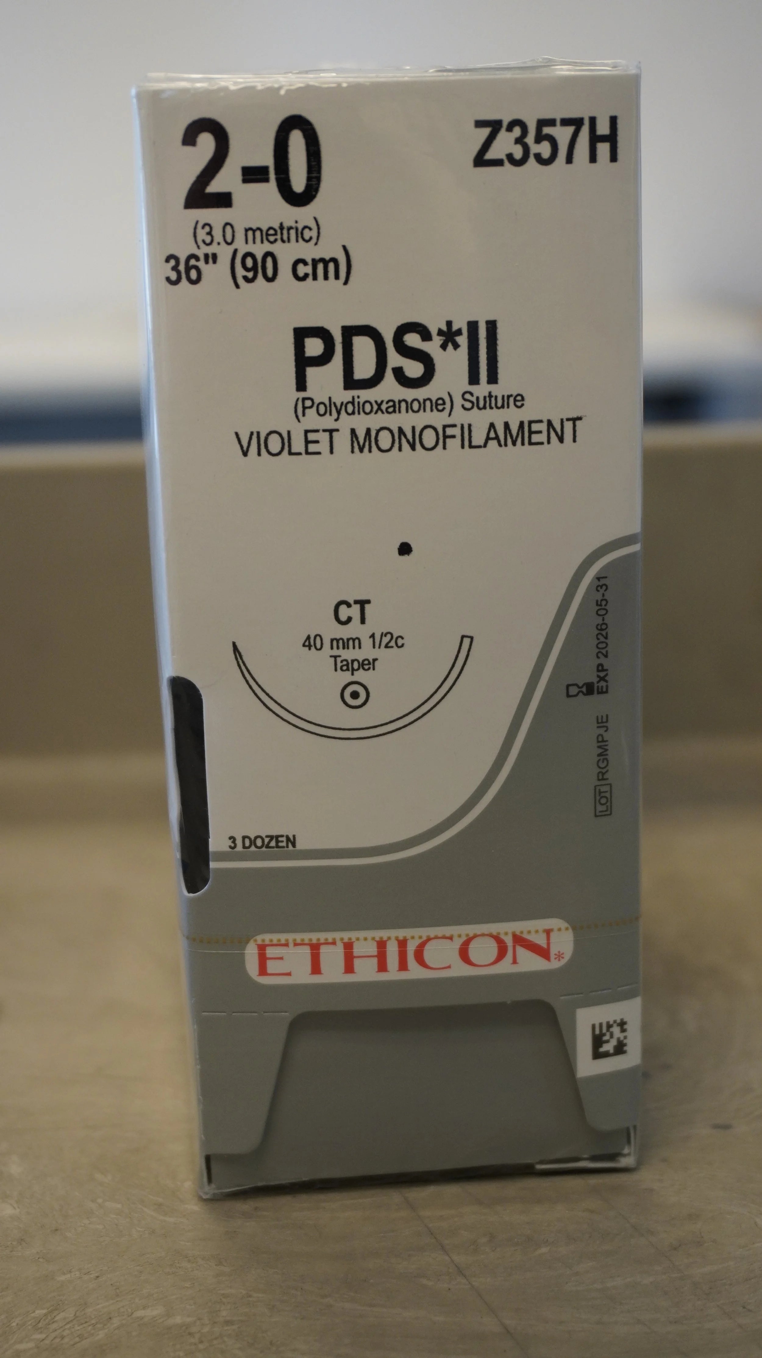 Ethicon | Z357H | PDS II Polydioxanone Suture VIOLET Monofilament 2-0 36"