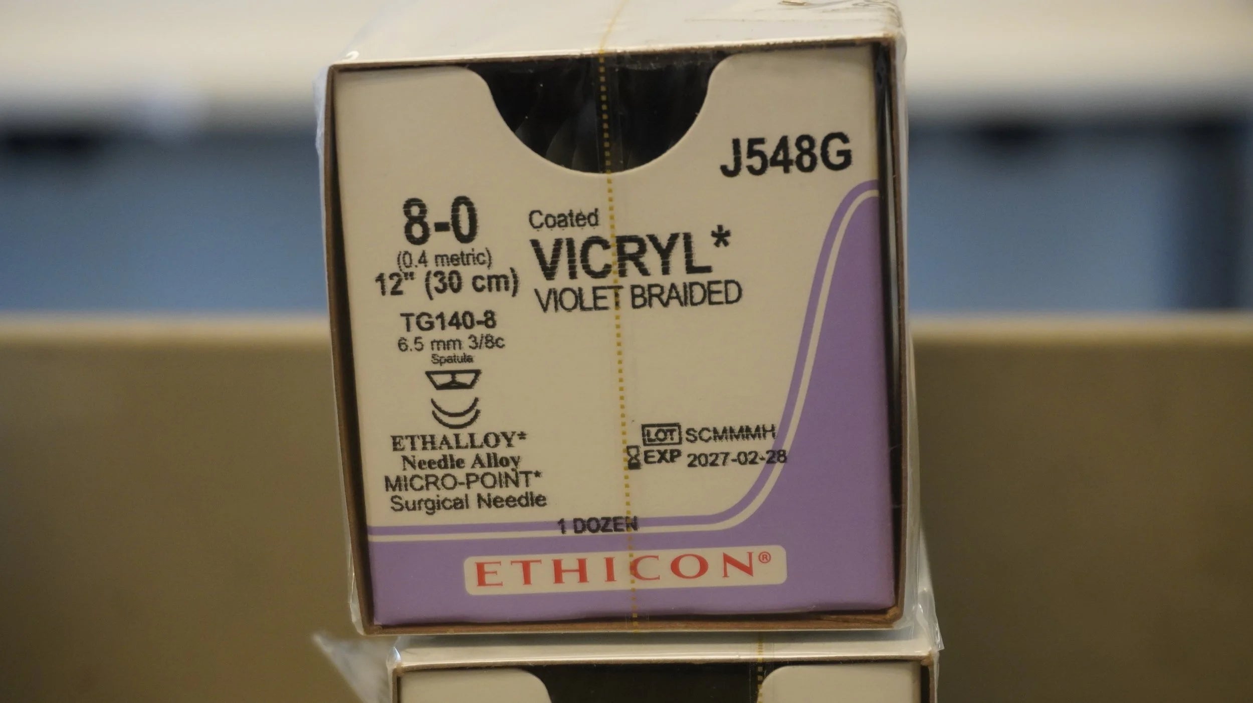 Ethicon | J548G | Coated VICRYL Violet Braided 8-0 12"