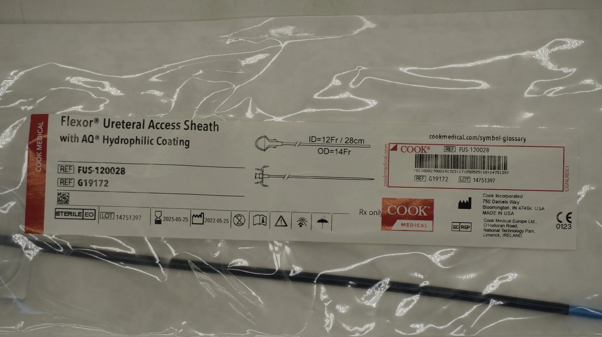 Cook Medical | G19172 | FUS-120028 Flexor Ureteral Access Sheath with AQ Hydrophilic Coating