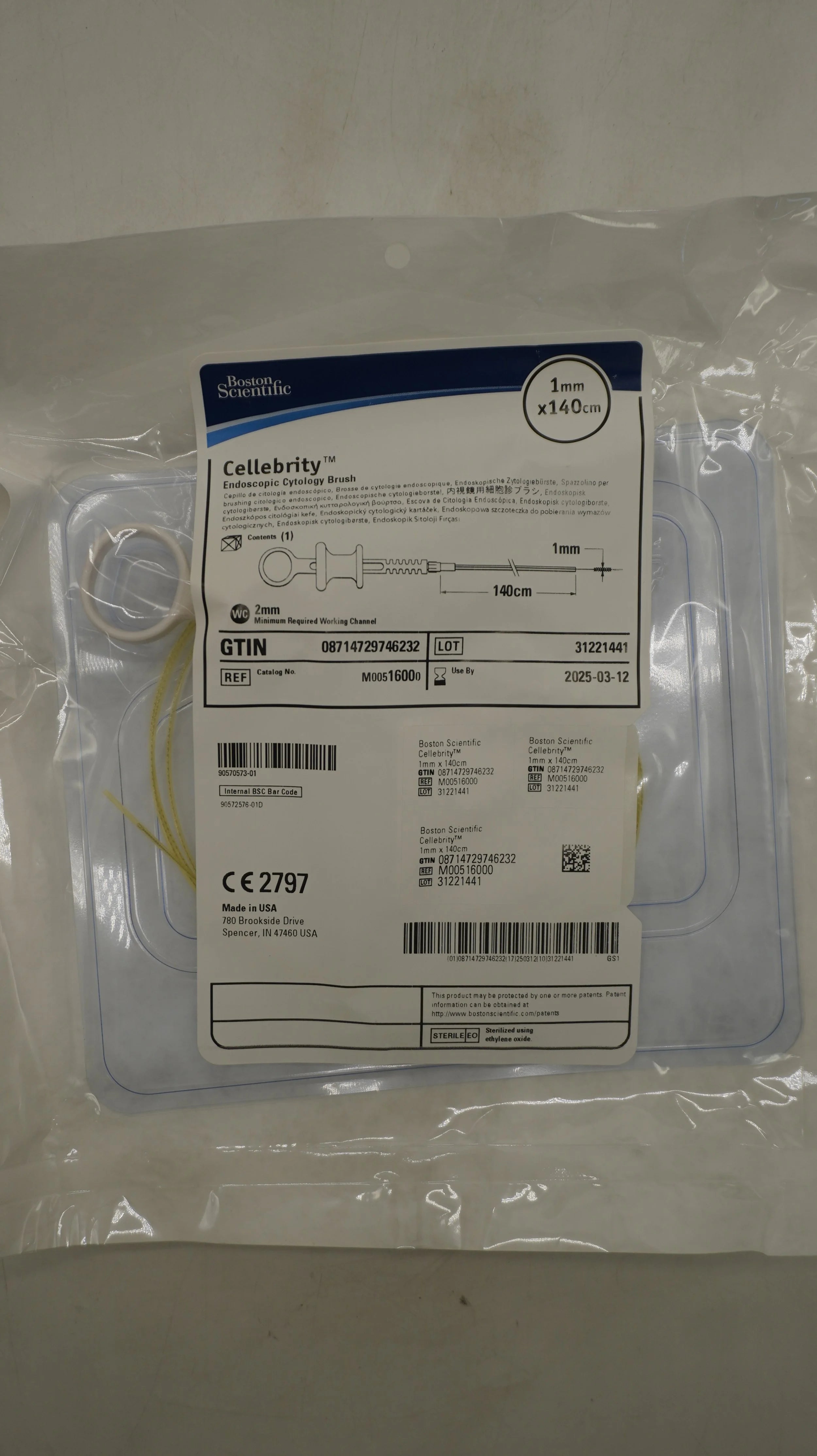 Boston Scientific | 1600 | Cellebrity Endoscopic Cytology Brush 1mm x 140cm (X)