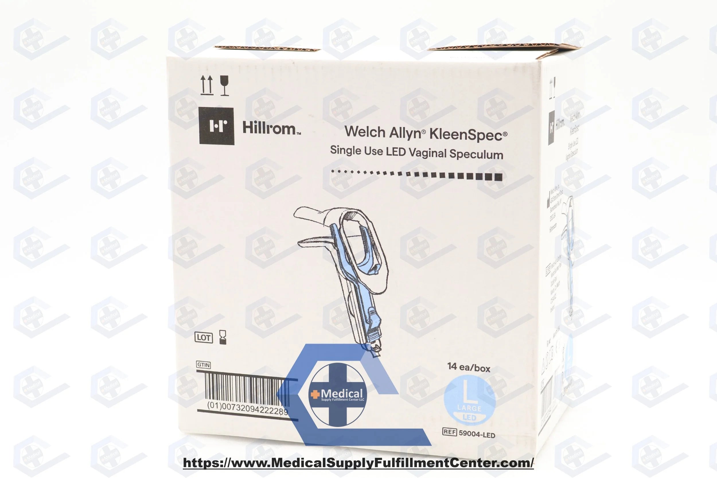 Hillrom | 59004-LED | Welch Allyn KleenSpec 580 Disposable Vaginal Specula with Sheath with LED, Size L