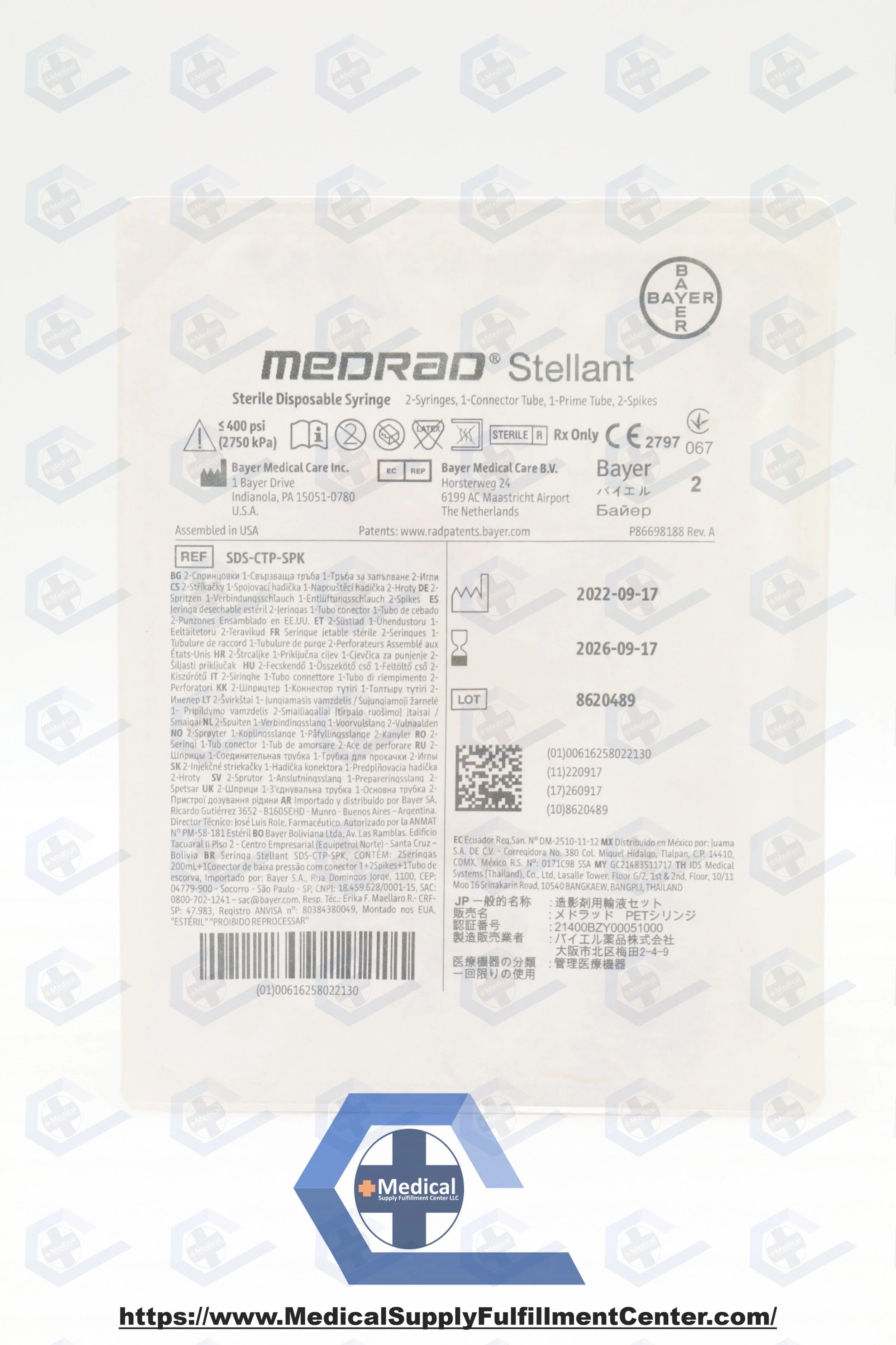 Bayer | SDS-CTP-SPK | Medrad Stellant CT Dual Syringe Injection System