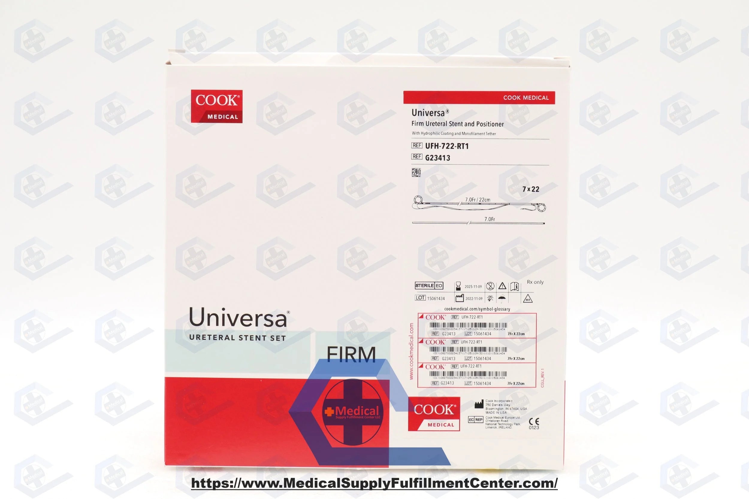 Cook Medical | G23413 | UFH-722-RT1 UNIVERSA FIRM URETERAL STENT & POSITIONER AND TETHER 7F X 22CM
