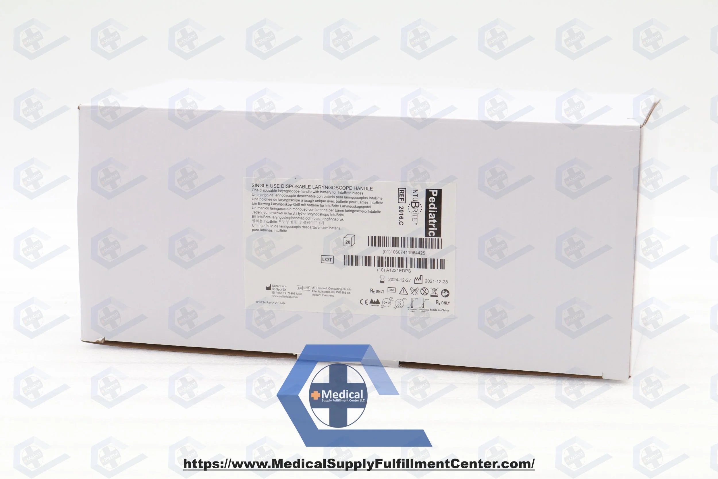 Salter Labs | 2016.C | IntuBrite Disposable Laryngoscope Handle, Size Pediatric