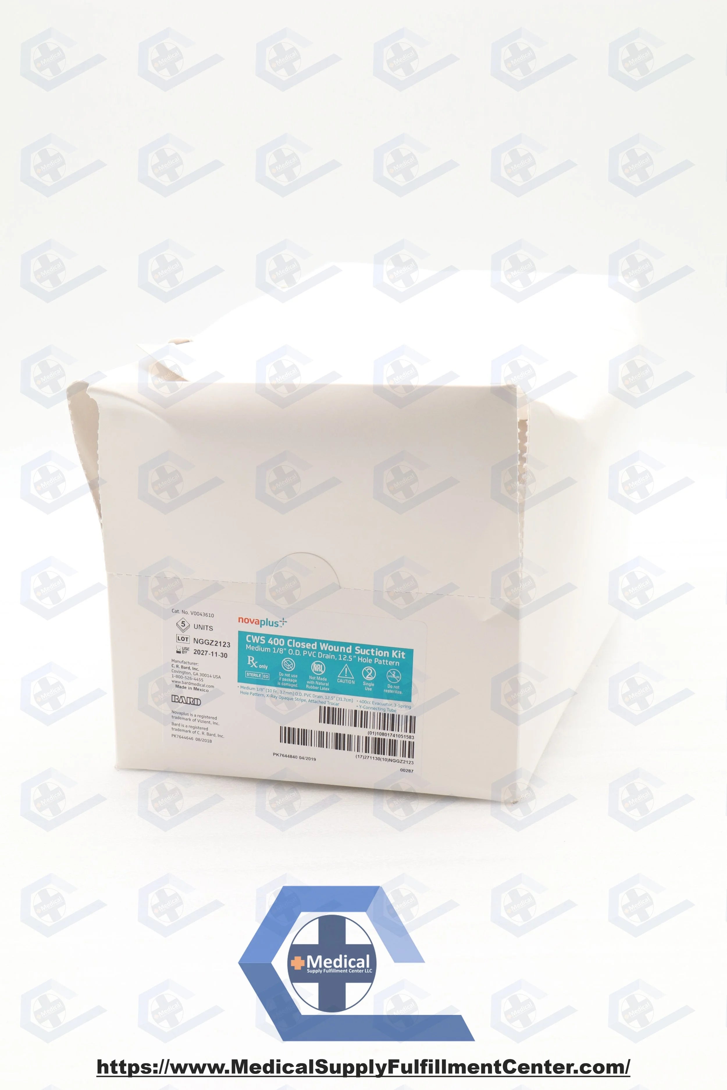 Bard | V0043610 | Nova Plus Three-Spring Evacuator Kit for Drainage, 400 cc, 1/8"