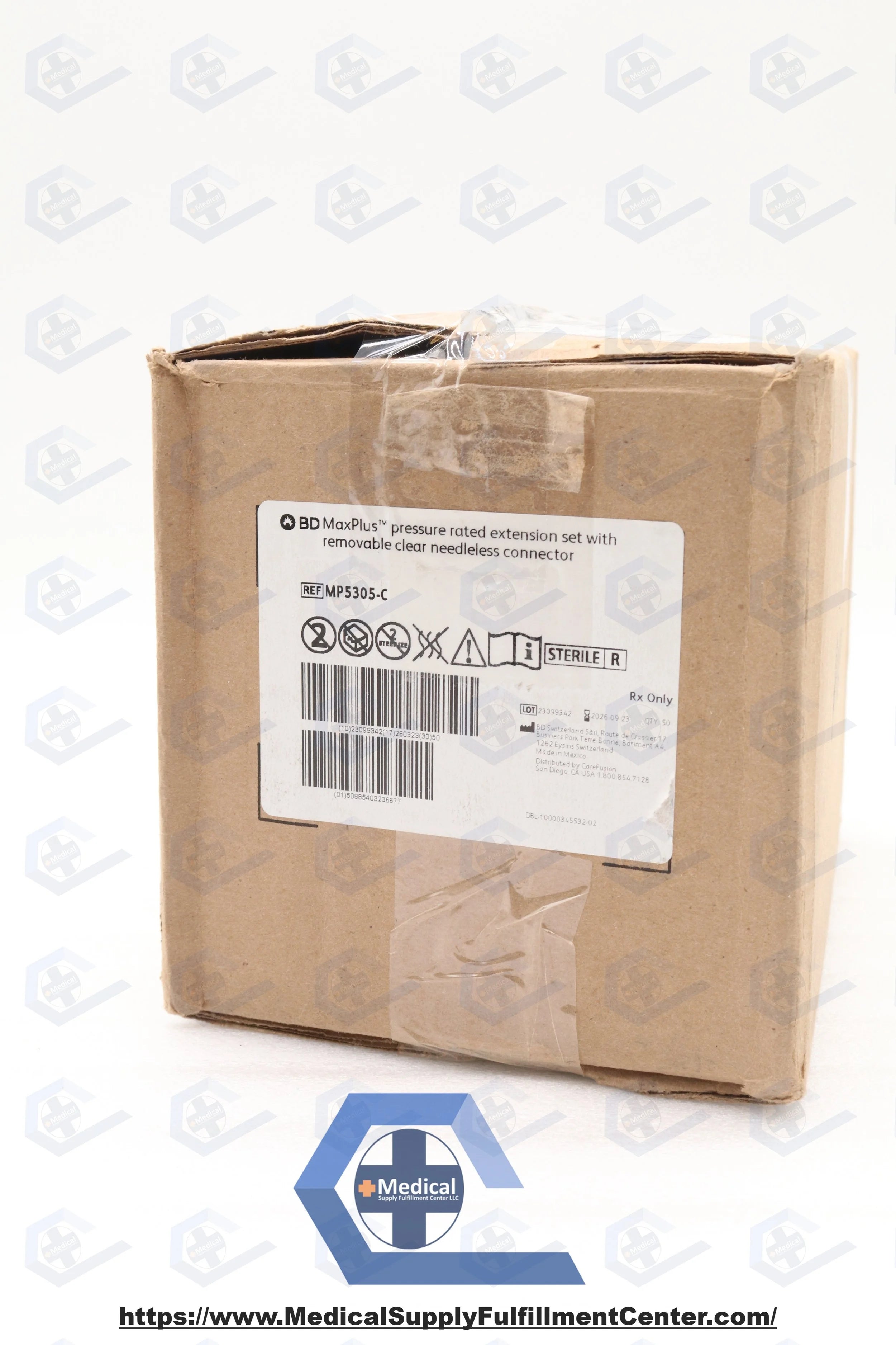 BD | MP5305-C | Pressure-Rated 7" Standard-Bore IV Extension Set with 0.7 mL Priming Volumeand Spin Male Luer Lock