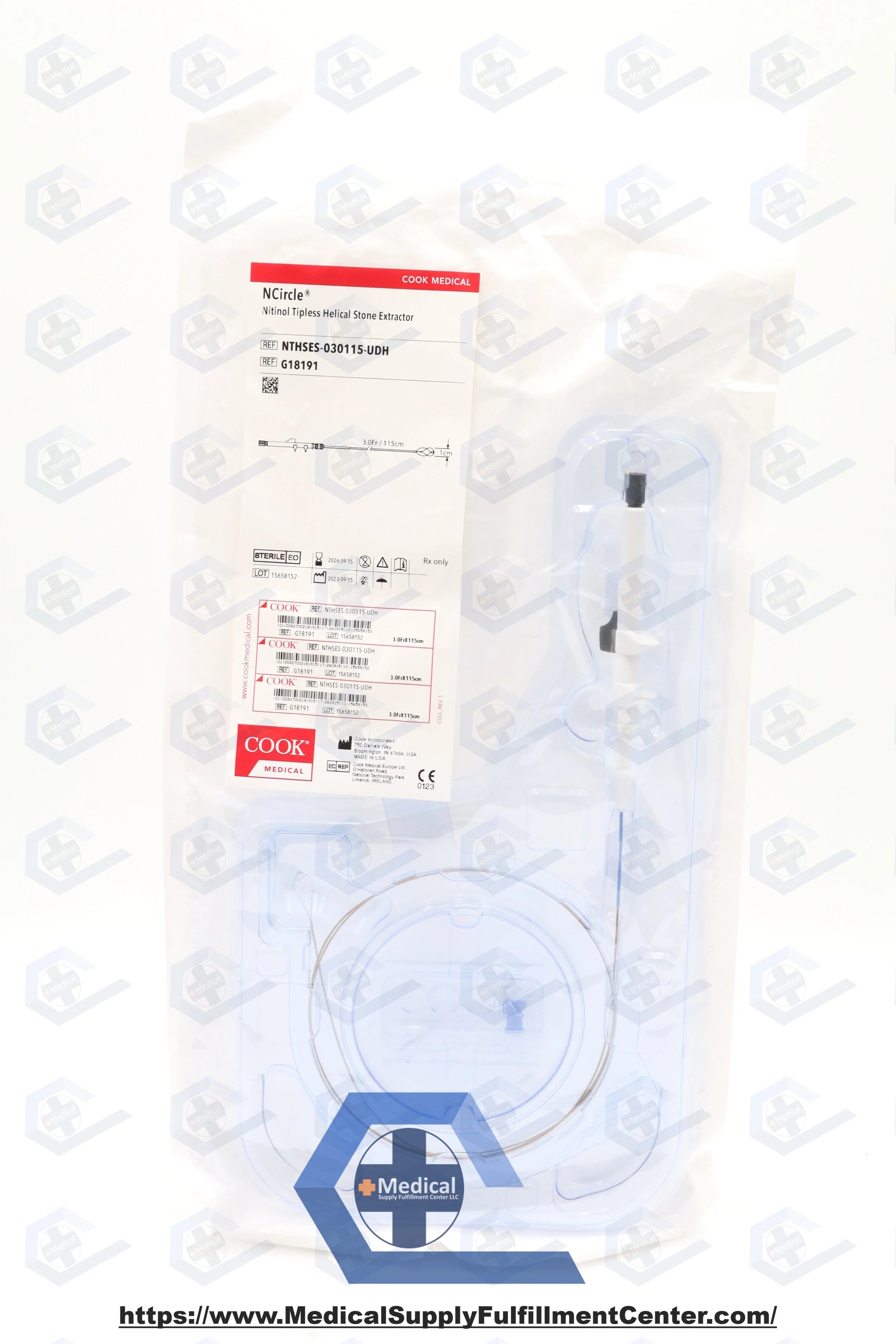 Cook Medical | G18191 | NCIRCLE NITINOL TIPLESS HELICAL STONE EXTRACTOR, 3.0FR / 115CM X 1CM (NTHSES-030115-UDH)