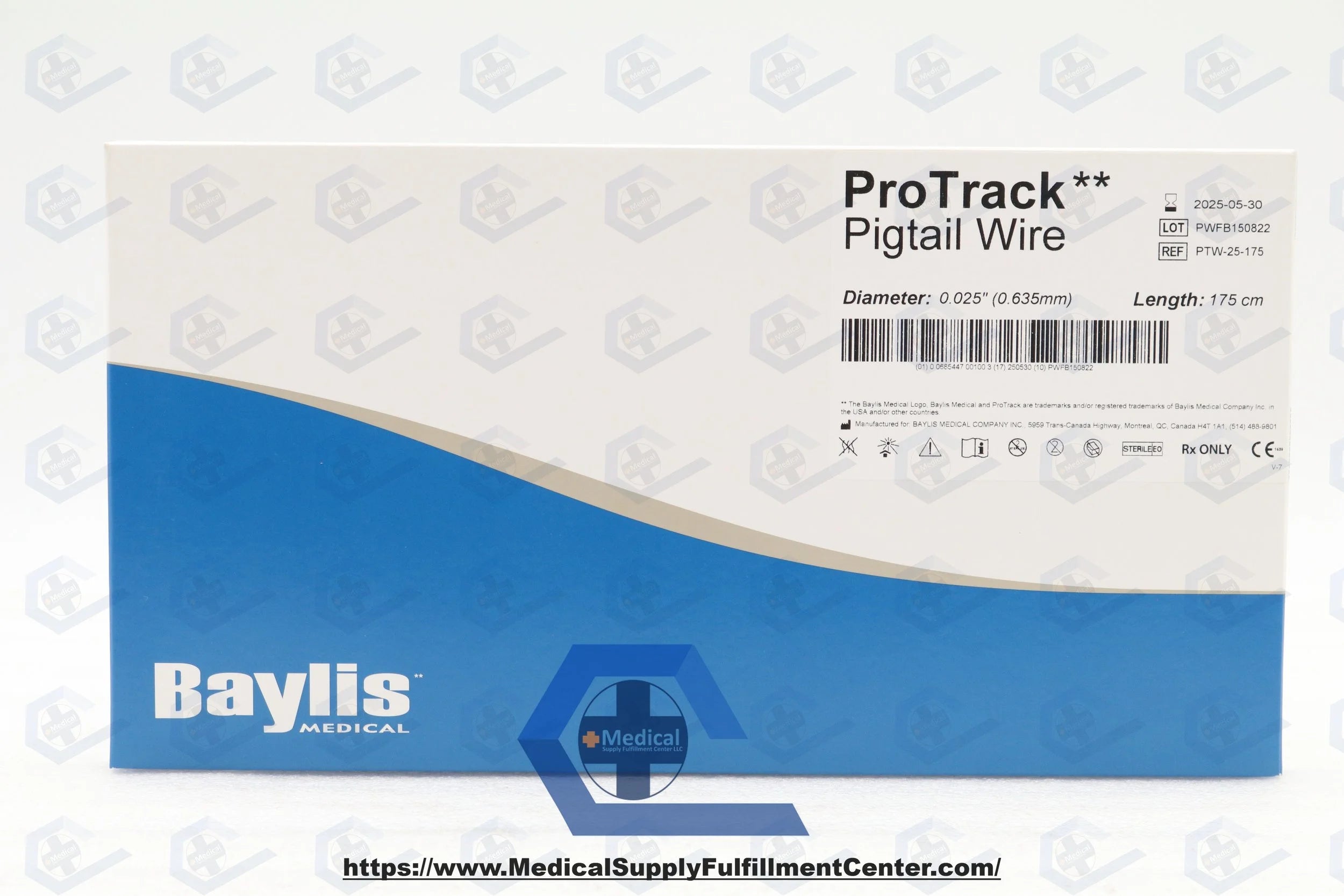 Baylis Medical Company | PTW-25-175 | Protrack Pigtail Wire .025 X 230cm