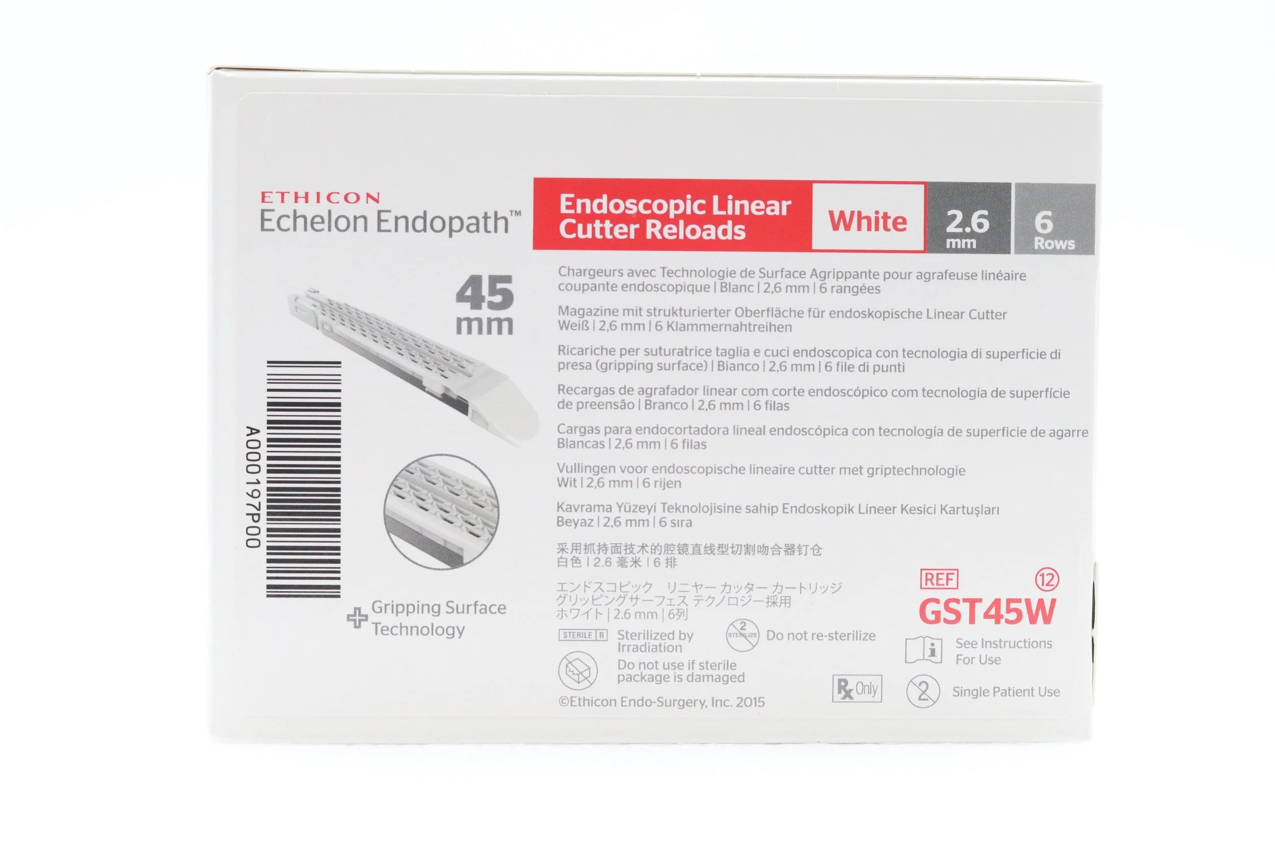 Ethicon | GST45W | Endoscopic Linear Cutter Reloads White 2.6mm 6 Rows