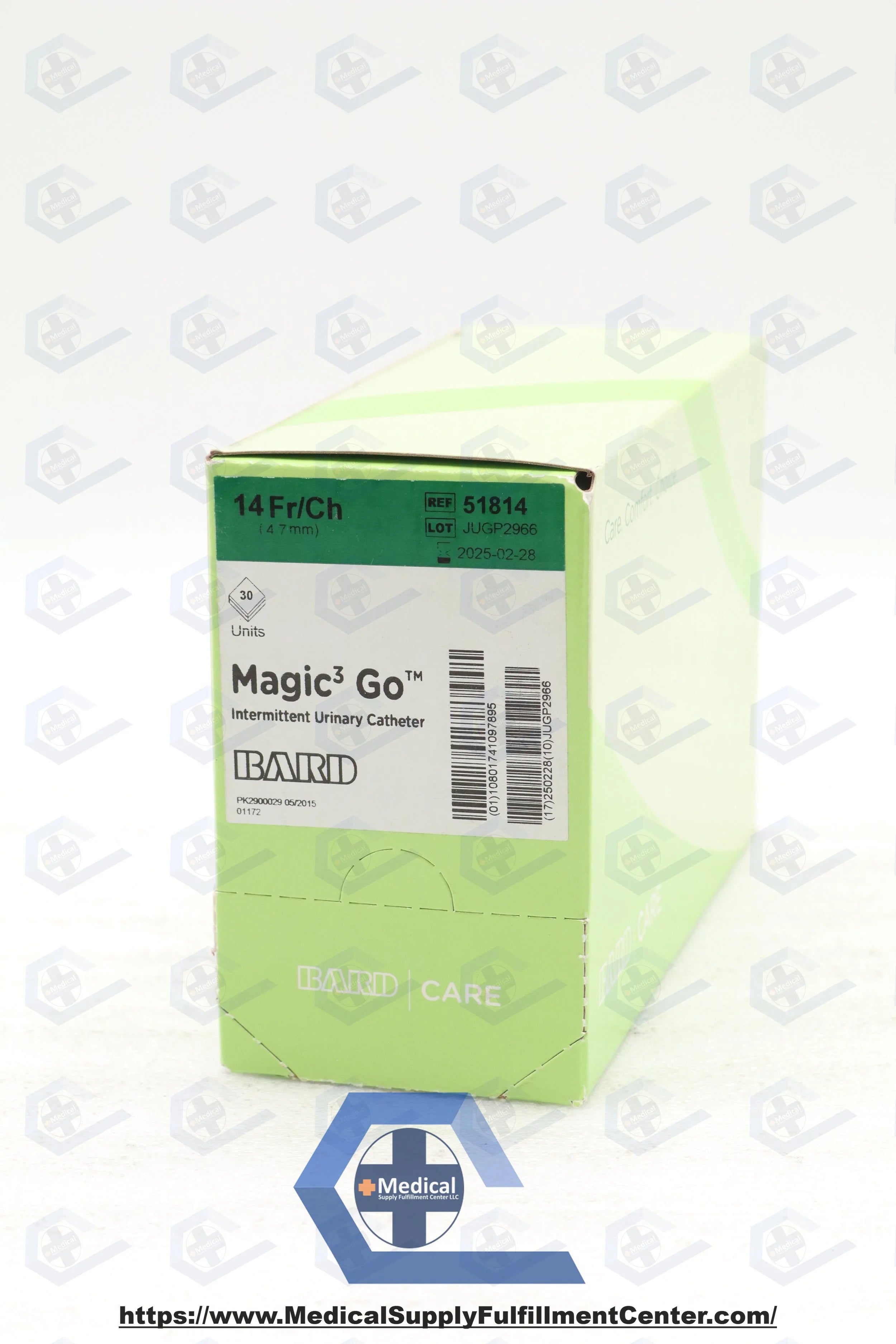 Bard | 51814 | Urethral Catheter, Magic3 Go, 14FR, 6 inch, Straight Tip, Hydrophilic Coated, Silicone