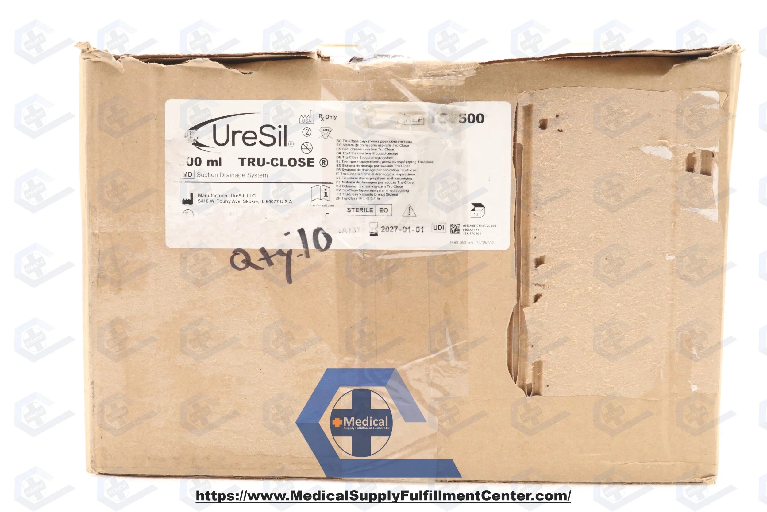 Uresil | TCS500 | TRU-CLOSE Suction Drainage System - Tru-Close Suction Drain Bag, 500 mL