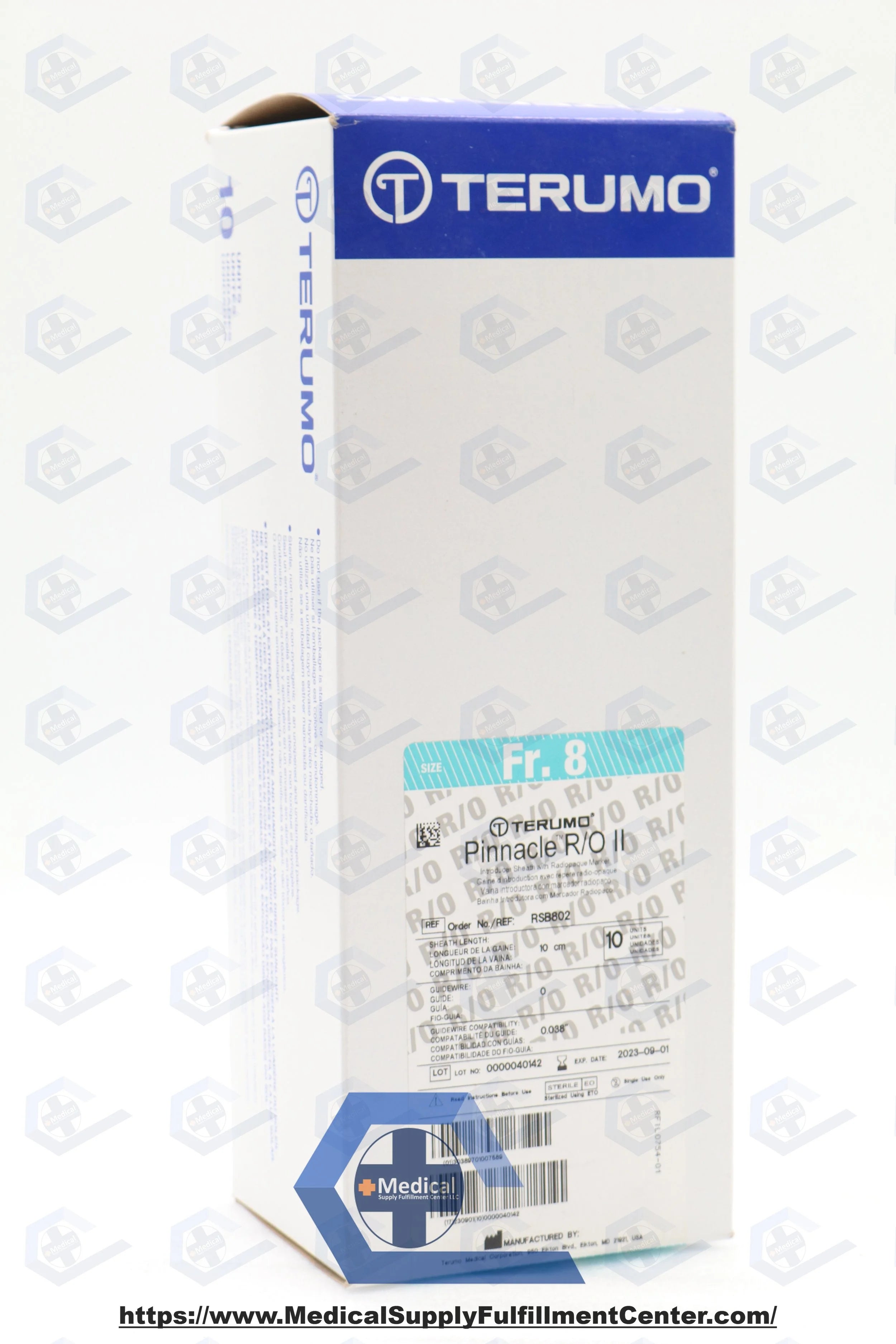 Terumo | RSB802 | Pinnacle Coronary Introducer Sheath with 0.038" Mini Wire 8F x 10cm
