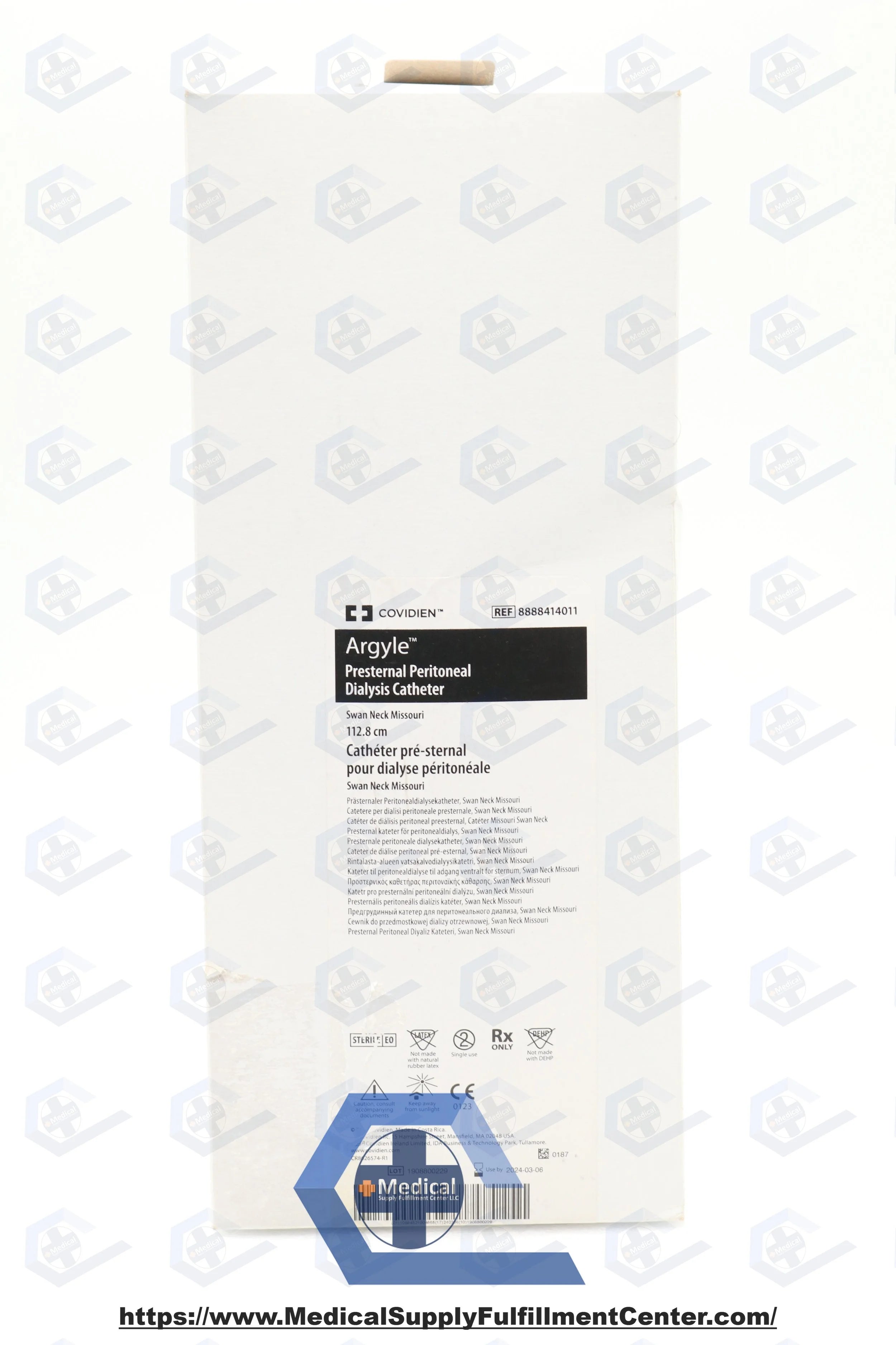 Covidien | 8888414011 | Argyle Presternal Catheter Swan Neck, 2 Cuff Left, 112.8cm