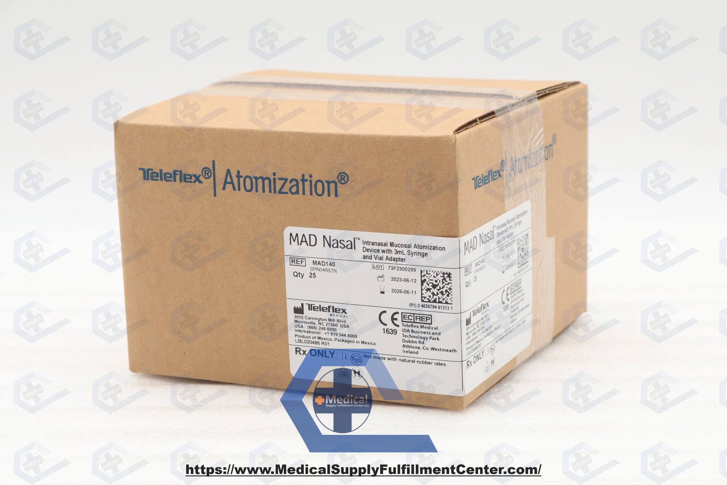 Teleflex | MAD140 | NASAL INTRANASAL MUCOSAL ATOMIZATION DEVICE Intranasal Atomizer, 3 mL Syringe & Adapter