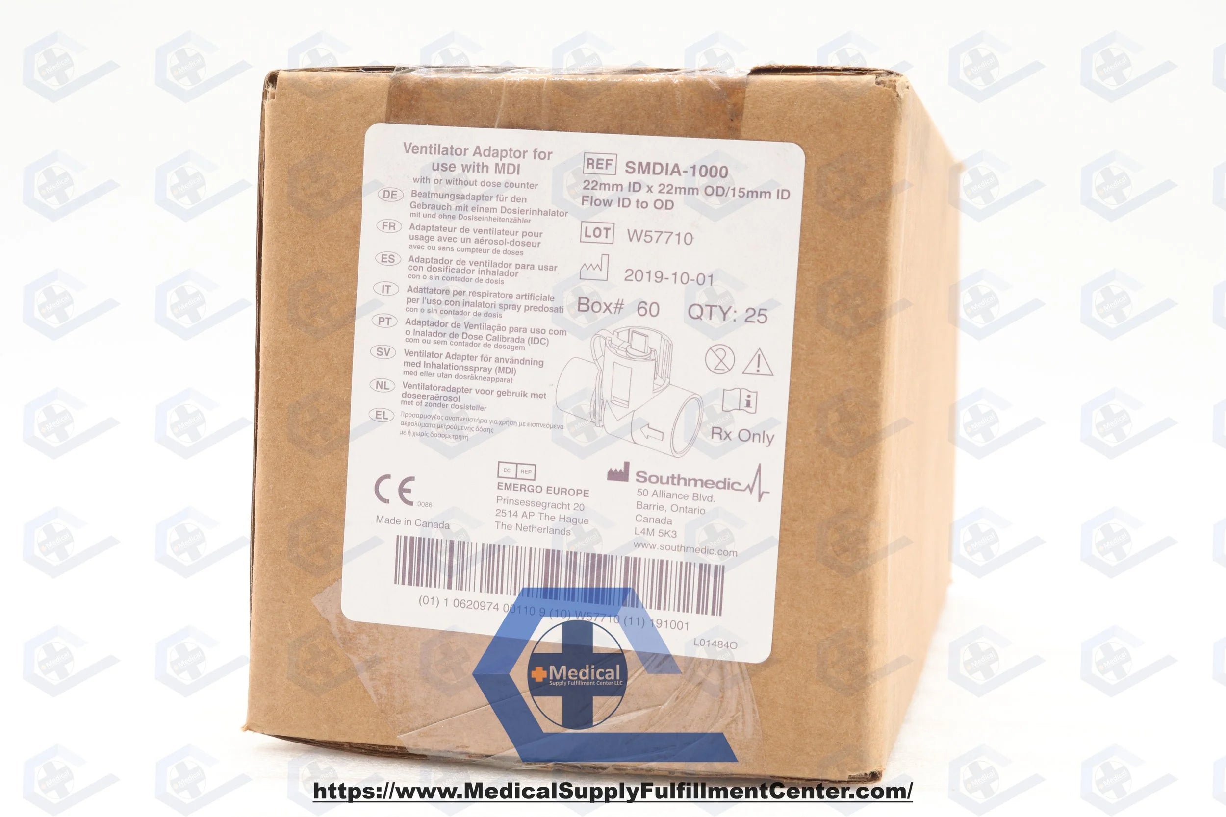 Southmedic | SMDIA-1000 | MDI Inline Adapter, 22 mm ID -> 22 mm OD/15 mm ID