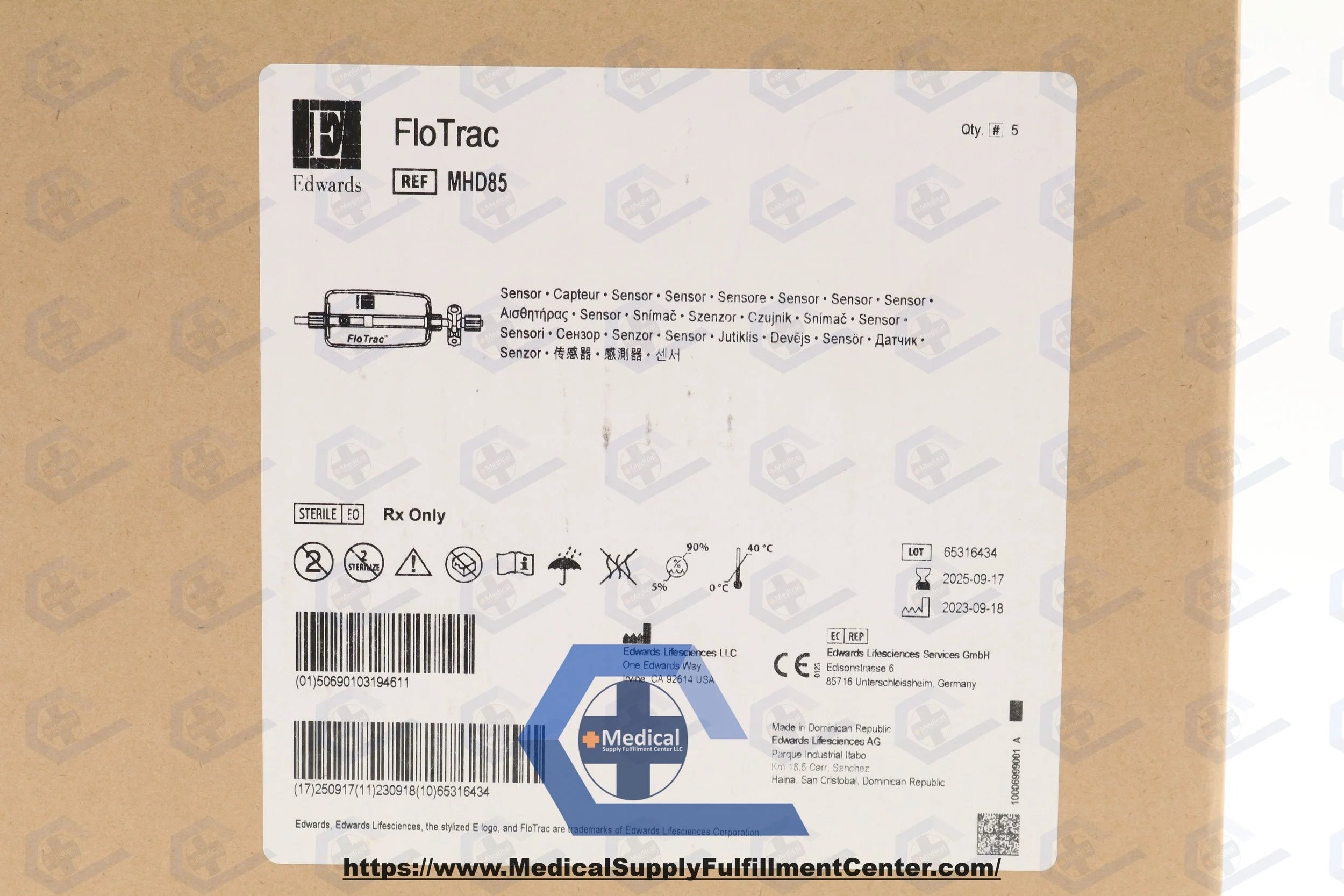 Edwards Lifesciences | MHD85 | FloTrac Cardiac Sensor with Pressure Line, 84"
