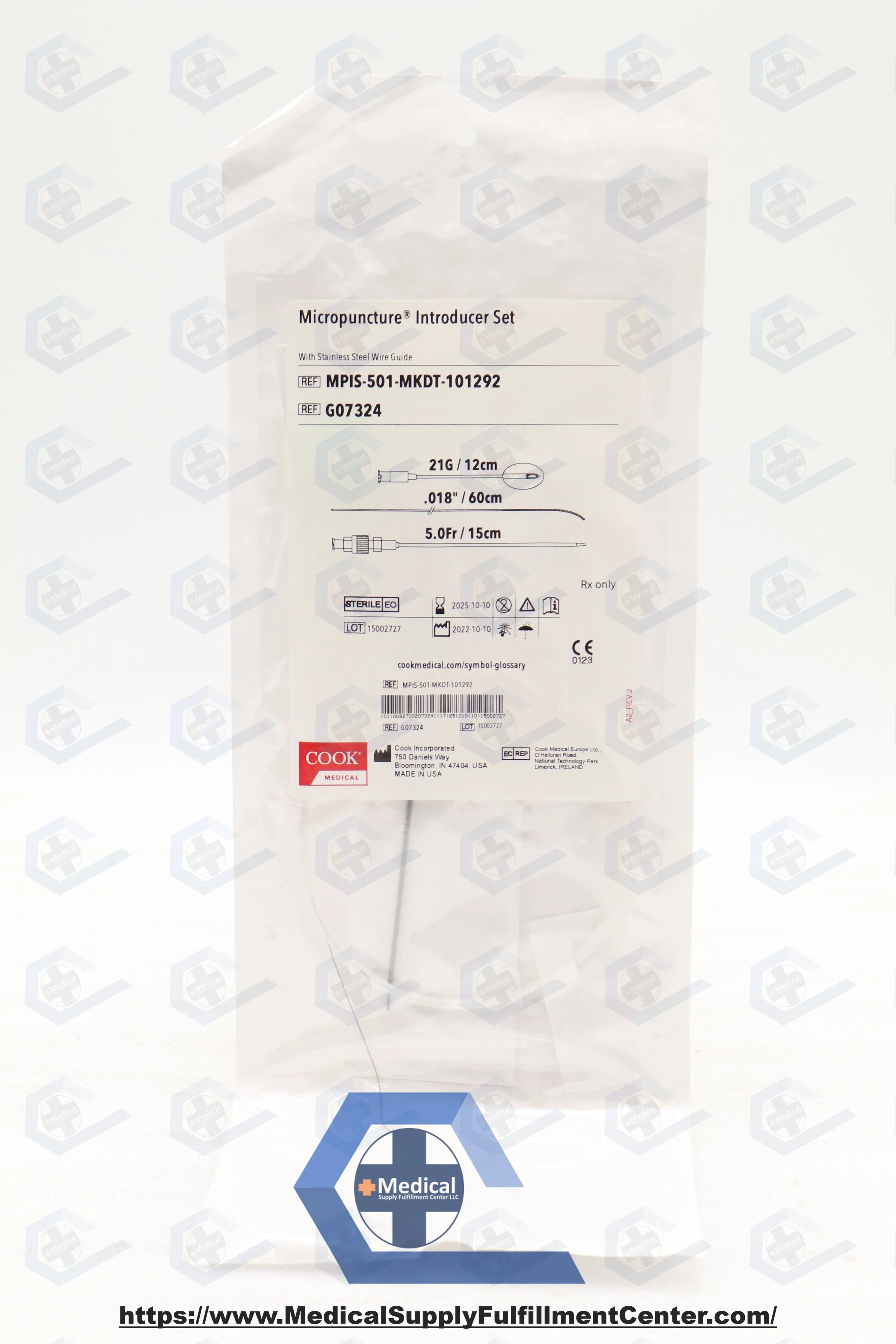 Cook Medical | G07324 | MICROPUNCTURE INTRODUCER SET Mallinckrodt Mod Transitionless, SS Wire 5F x 15cm