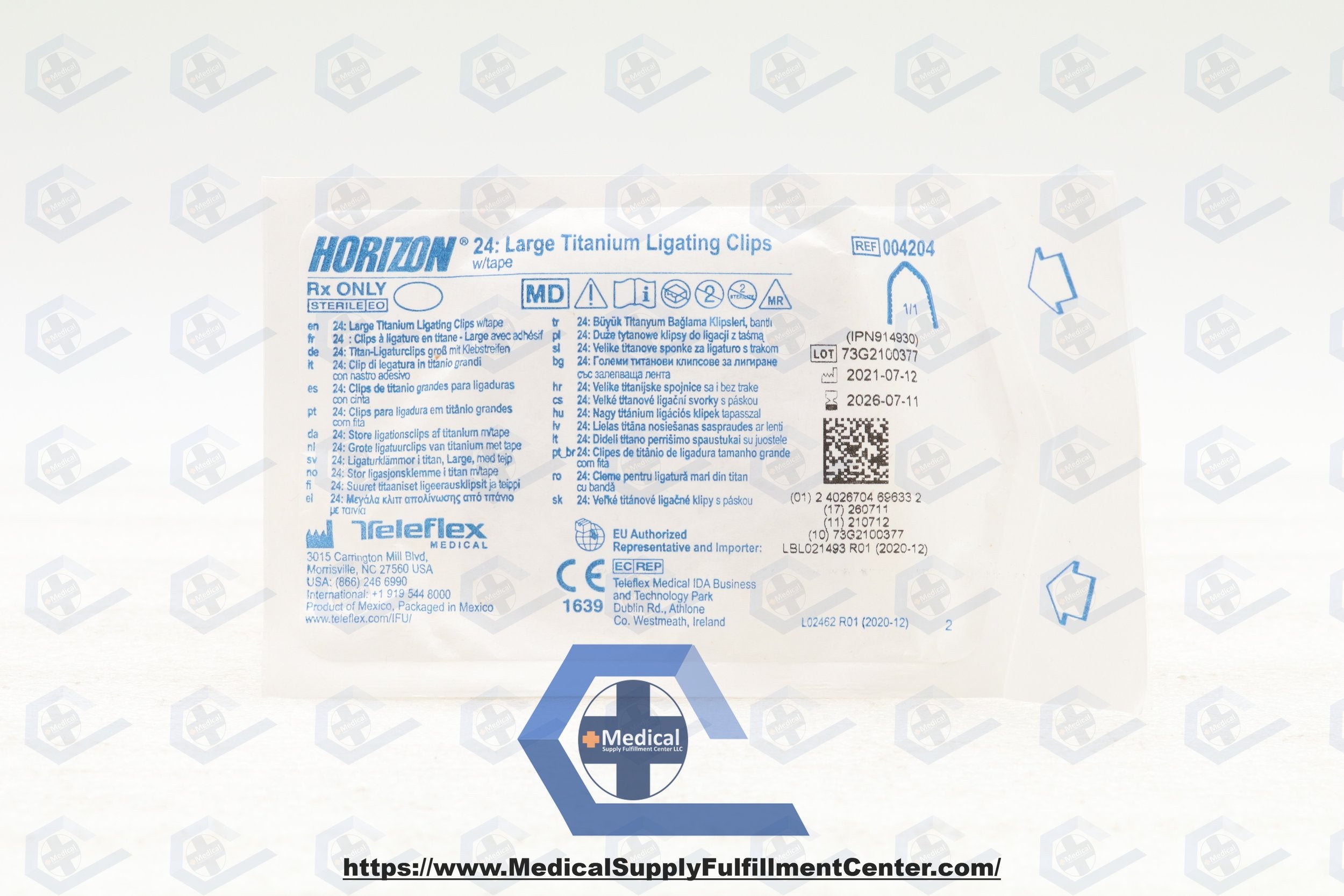 Teleflex | 004204 | Horizon Titanium Ligating Clips, Large, 24 Clips
