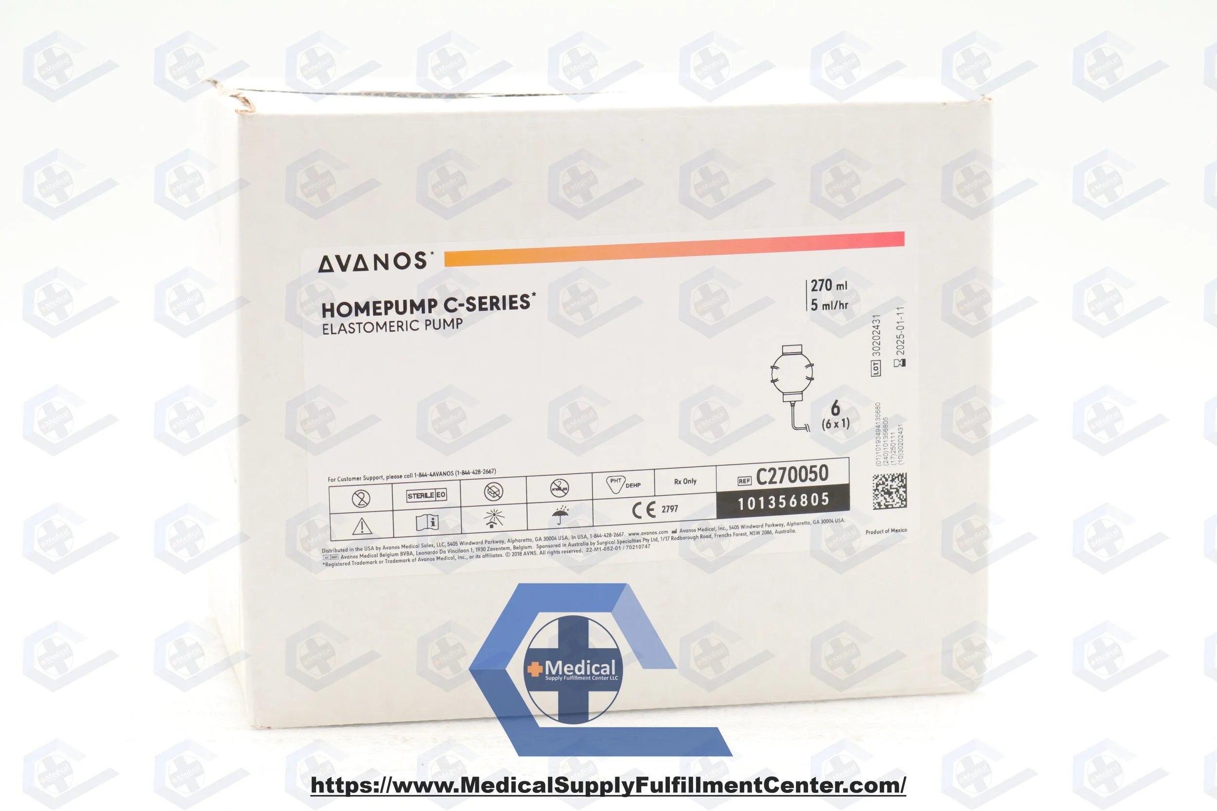 Avanos Medical | C270050 | Homepump C-Series Elastomeric Pump - C-Series Infusion Pump, 270 mL, 5 mL / hr