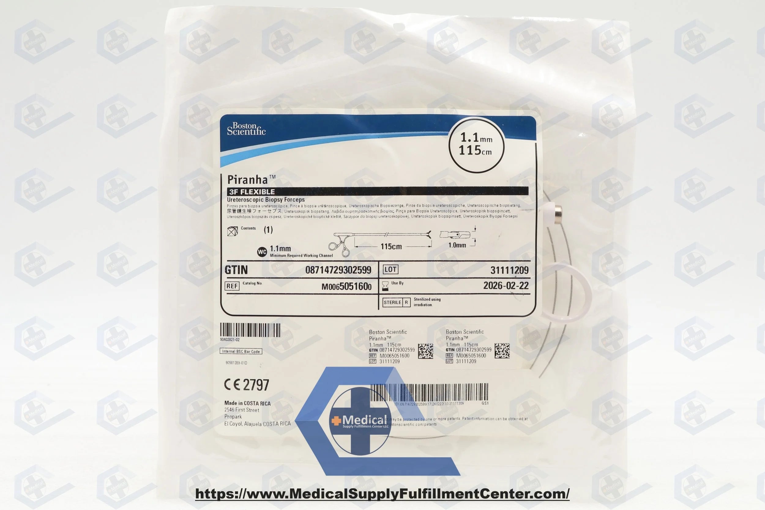Boston Scientific | 505160 | M0065051600 Piranha 3F Ureteroscopic Biopsy Forceps 1.1x115cm
