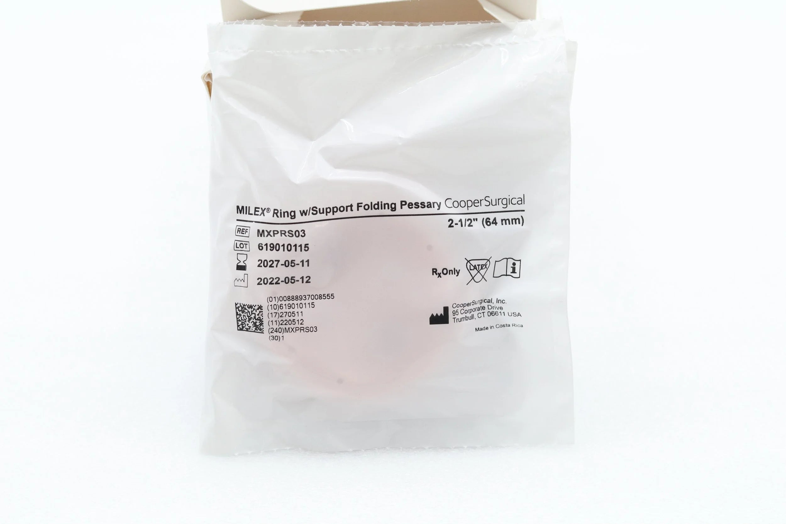 Cooper Surgical | MXPRS03 | MILEX Ring with Support Folding Pessary 2-1/4" (64mm)