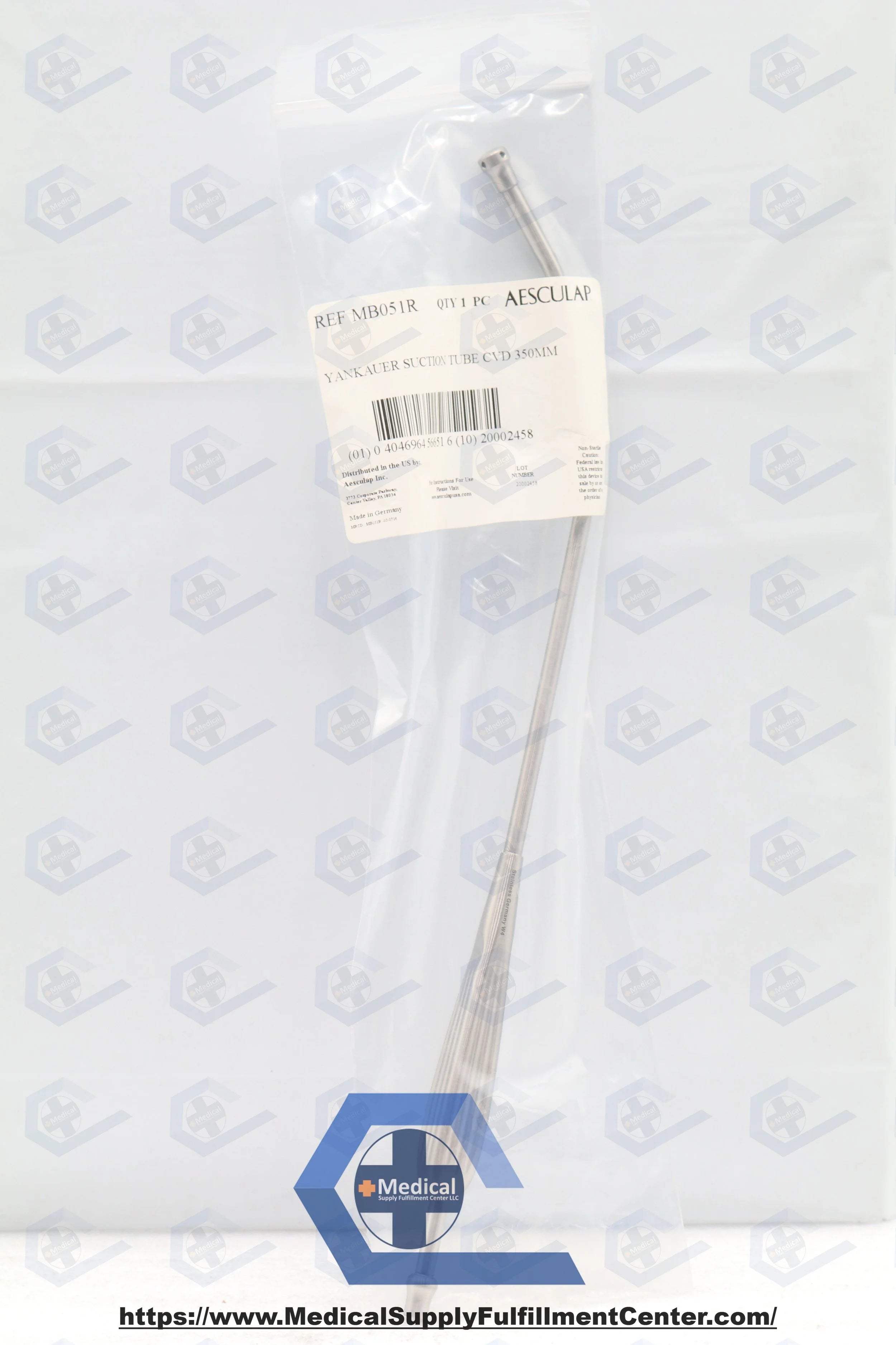 Aesculap | MB051R | YANKAUER SUCTION TUBE CVD 350MM