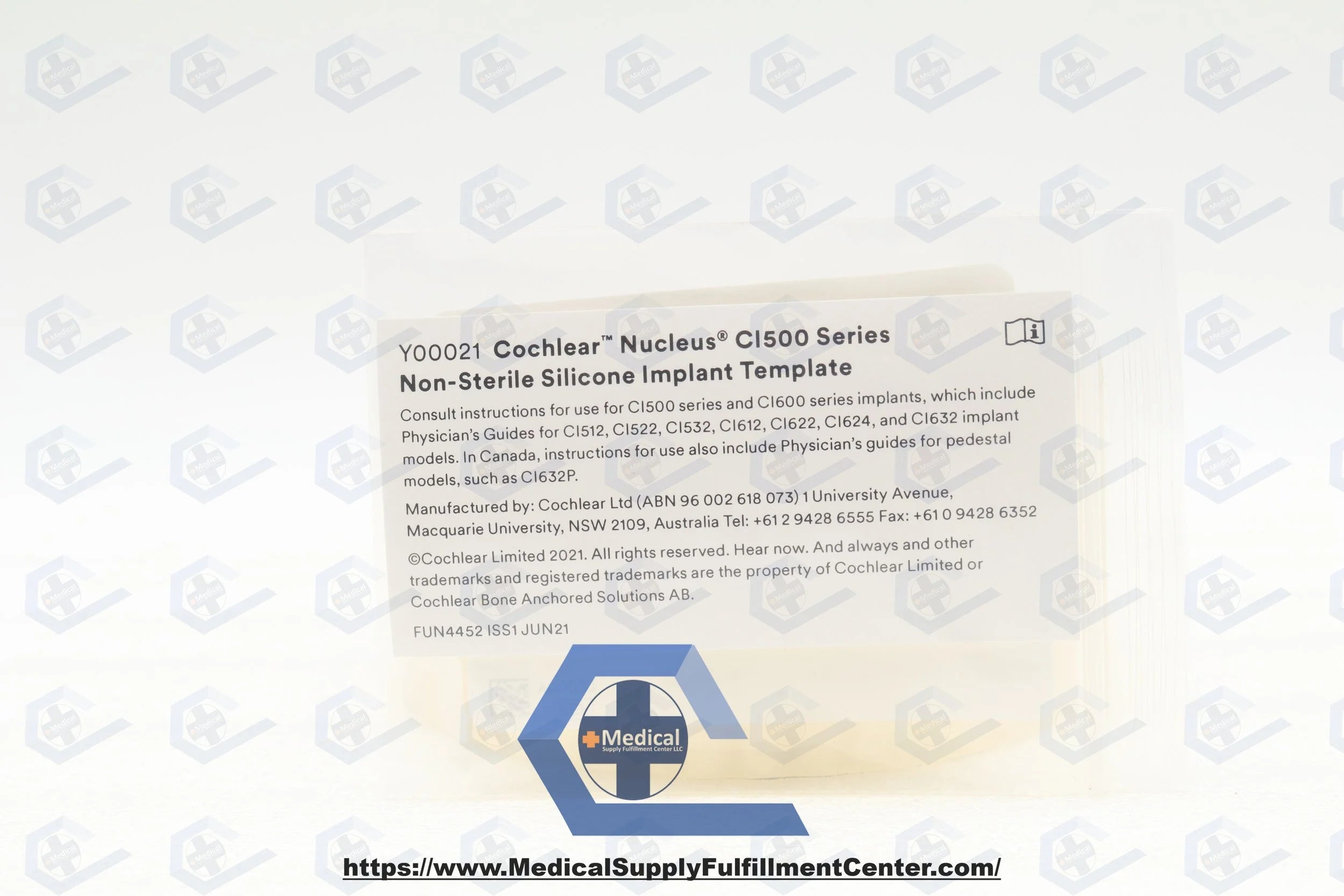 Cochlear | Y00021 | C1500 Surgical Template (Silicon) Non-Sterile