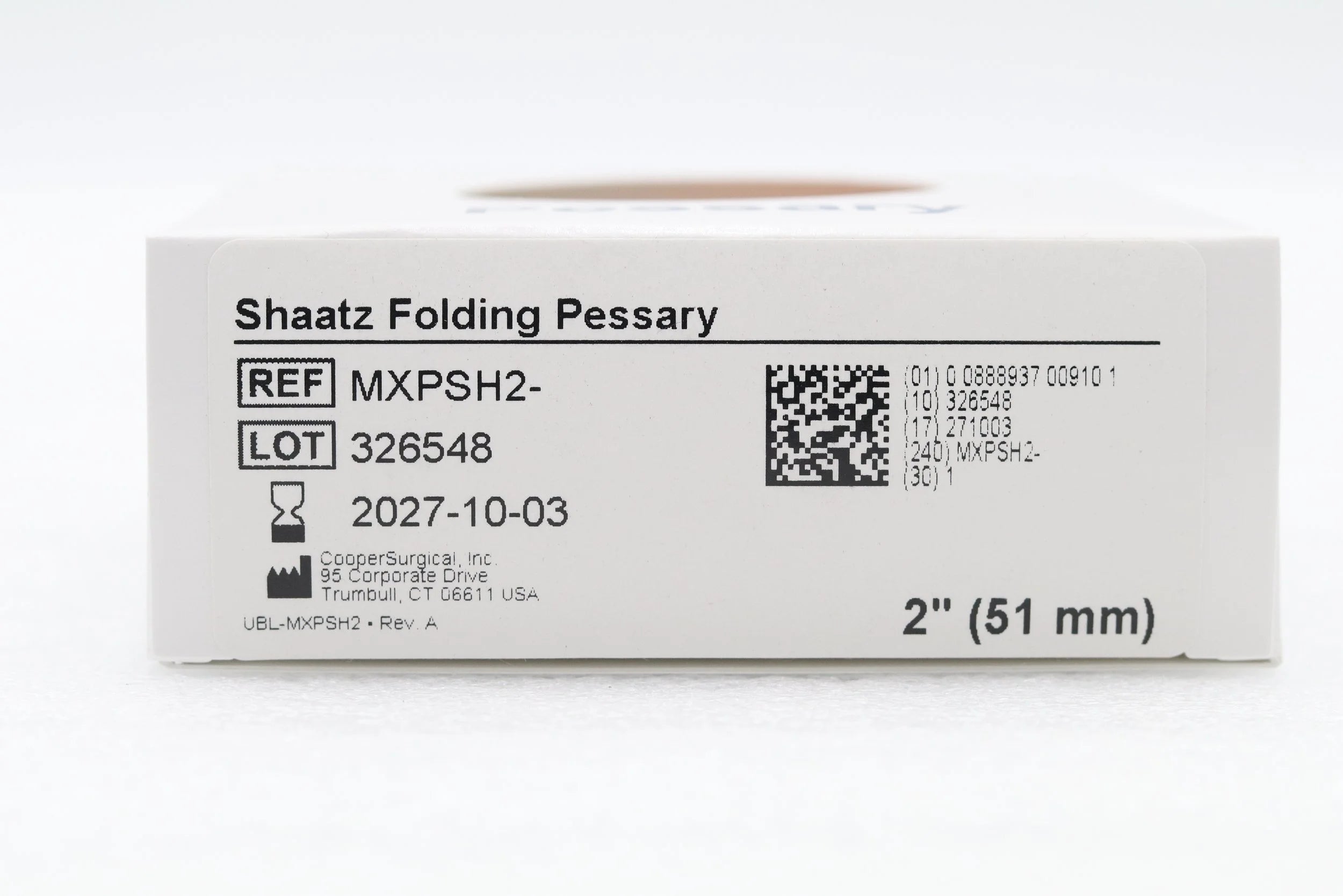 Cooper Surgical | MXPSH2- | MXPSH2- Shaatz Folding Pessary 2" without kit (Pessary Only)